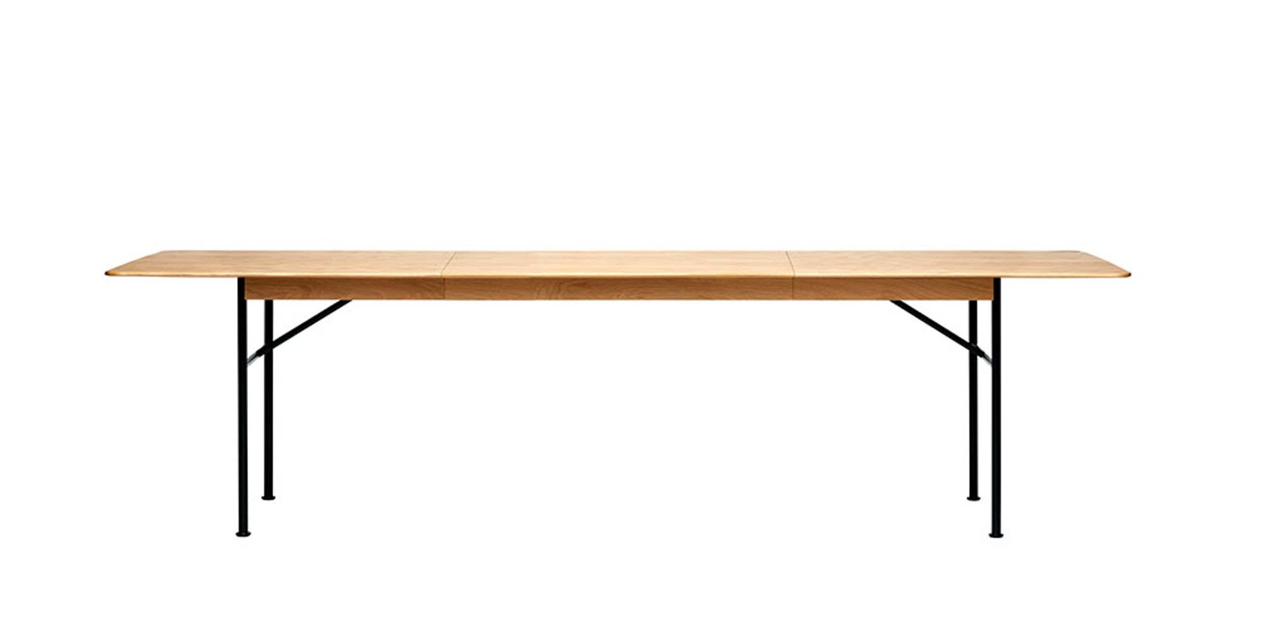 Fogia - Spisebord - Supper - Lacquered Oak / Matte Black + Extension Leaf (50 cm)