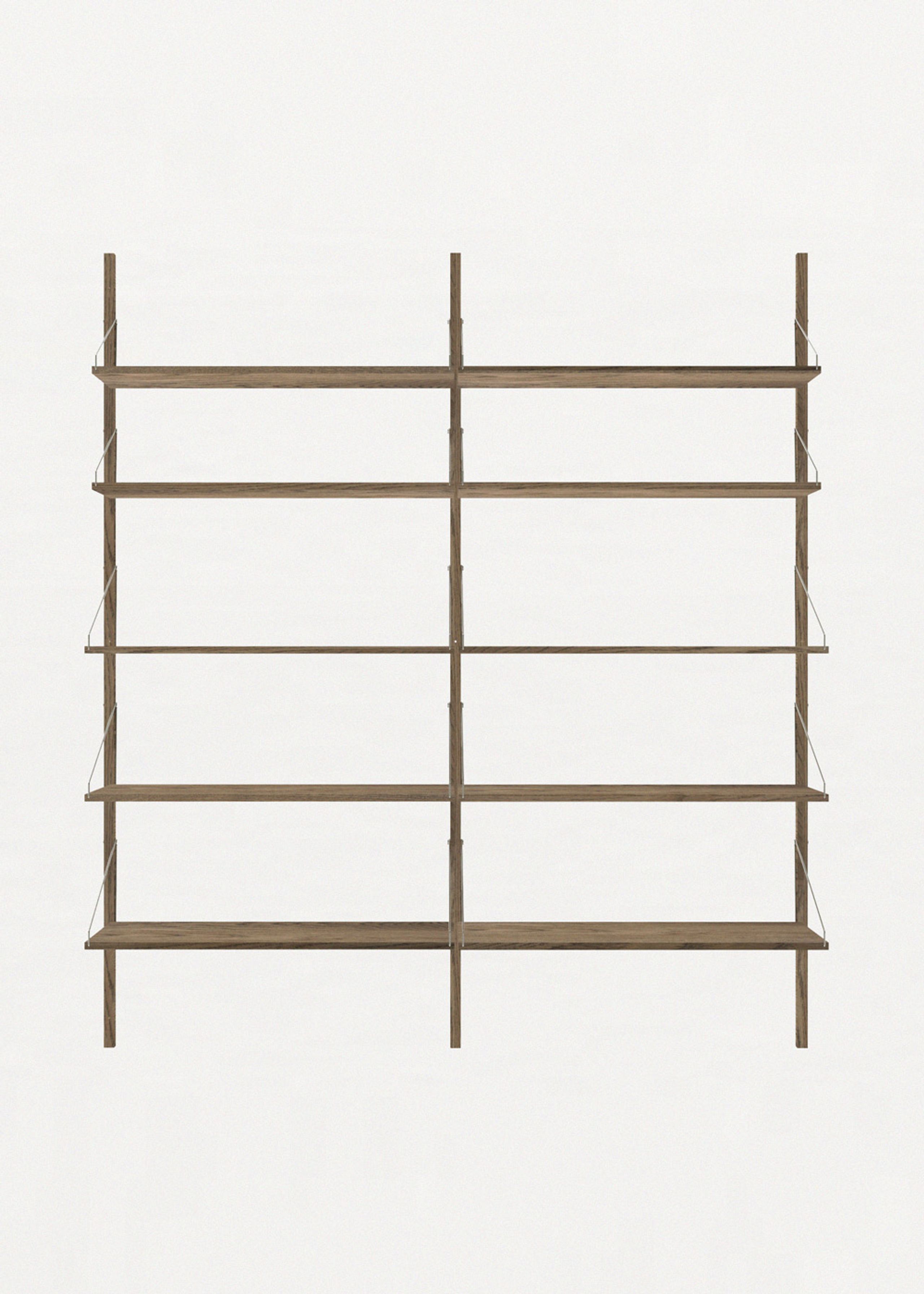 FRAMA - Display - Shelf Library H1852 / Double Section - Dark Oiled Oak