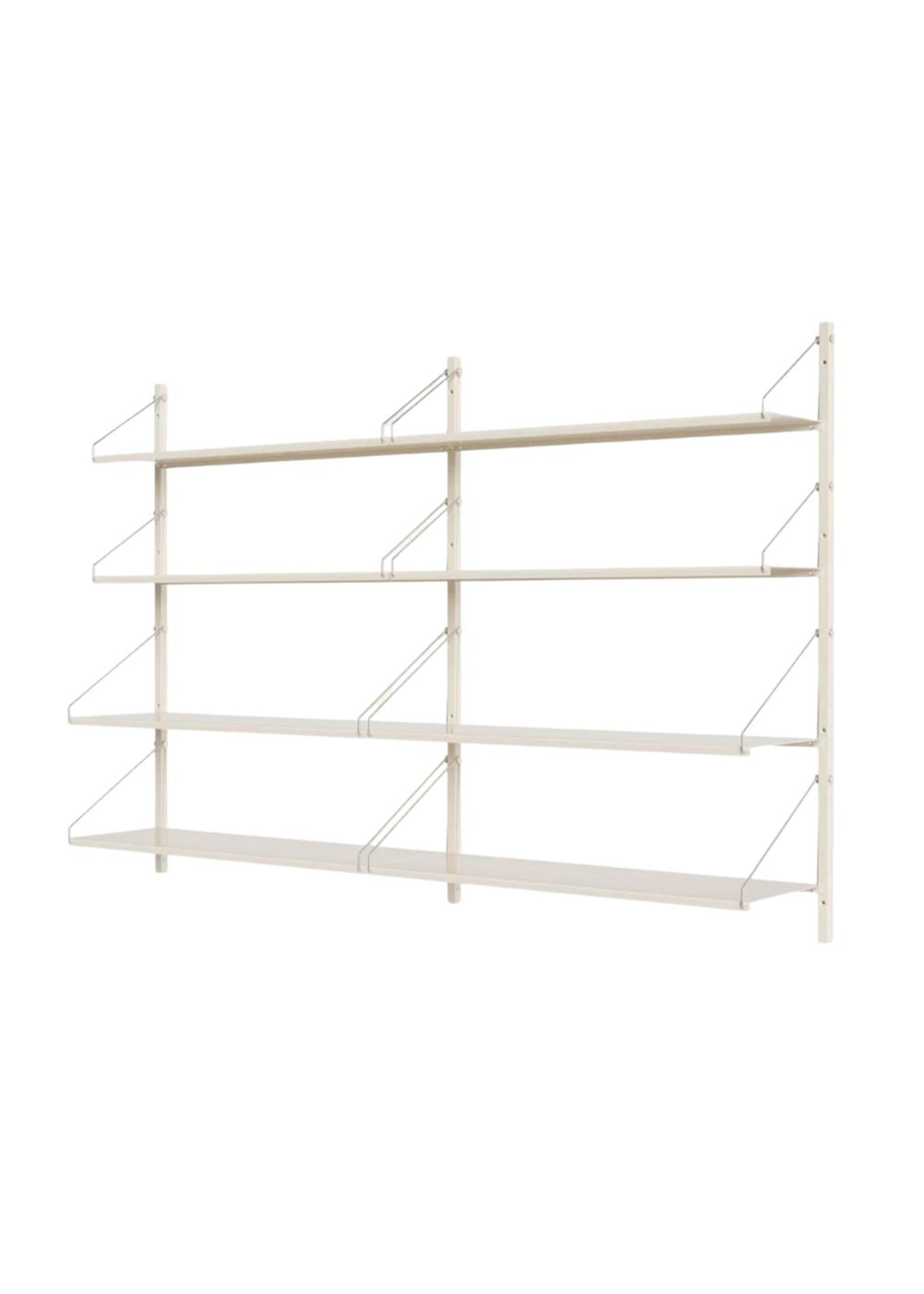 FRAMA - Shelving system - Shelf Library H1084 / Double Section - Warm White Steel