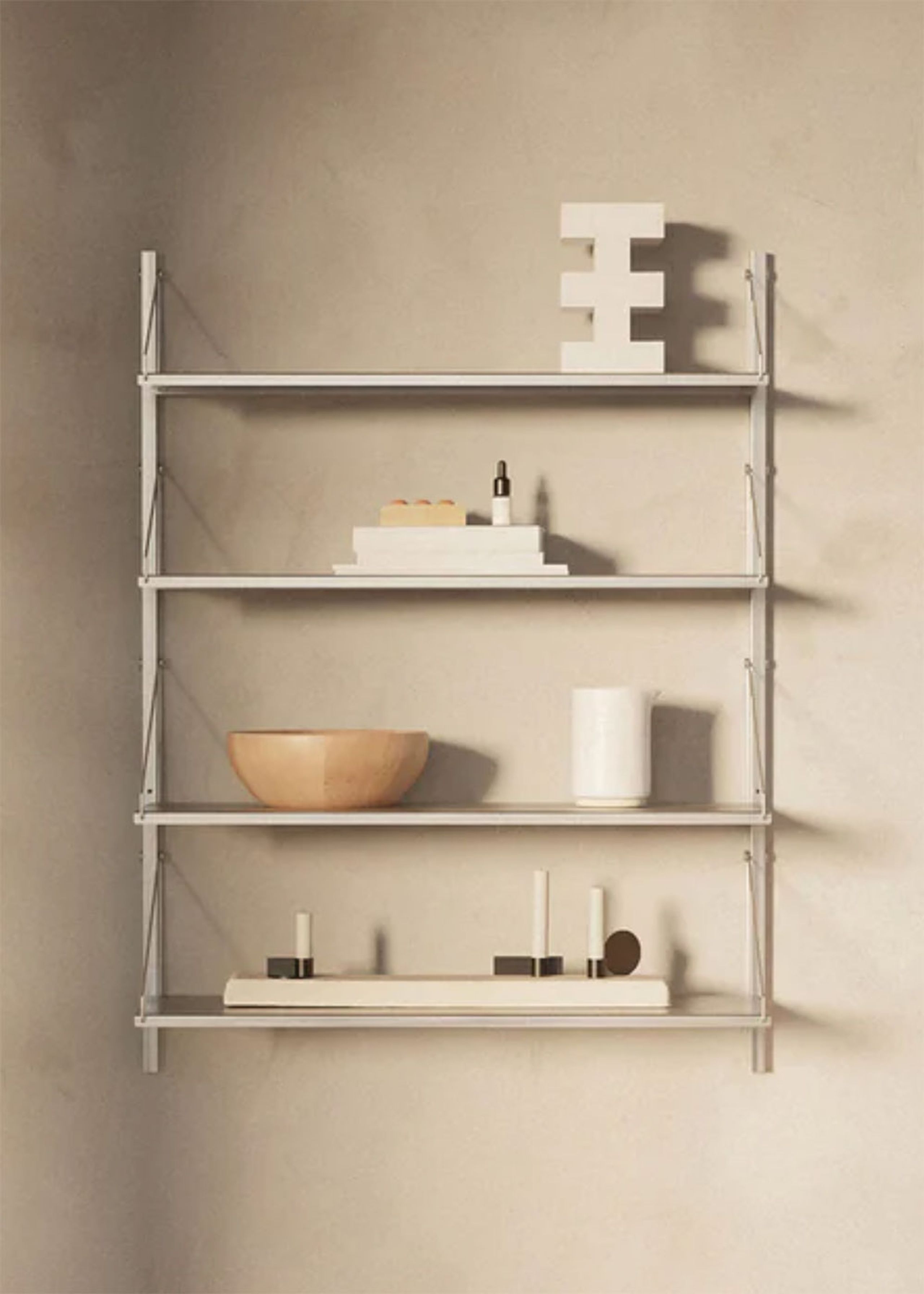 FRAMA - Reolsystem - Shelf Library H1084 / Single Section - Stainless Steel