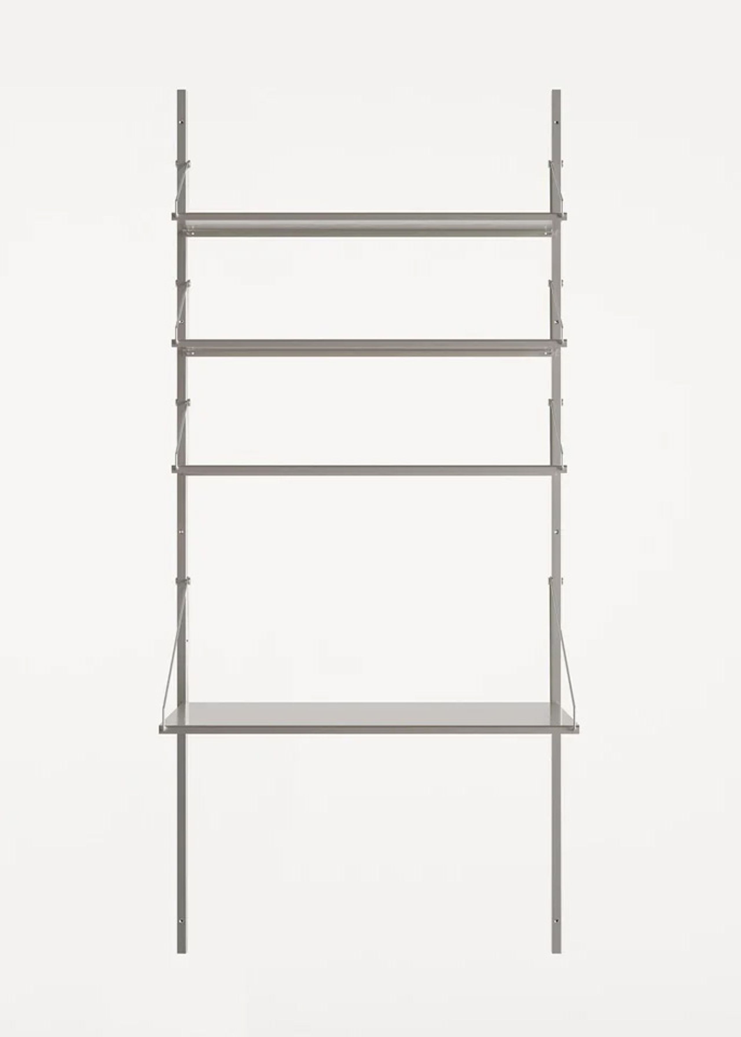 FRAMA - Rekken - Shelf Library H1852 / Desk Section - Stainless Steel