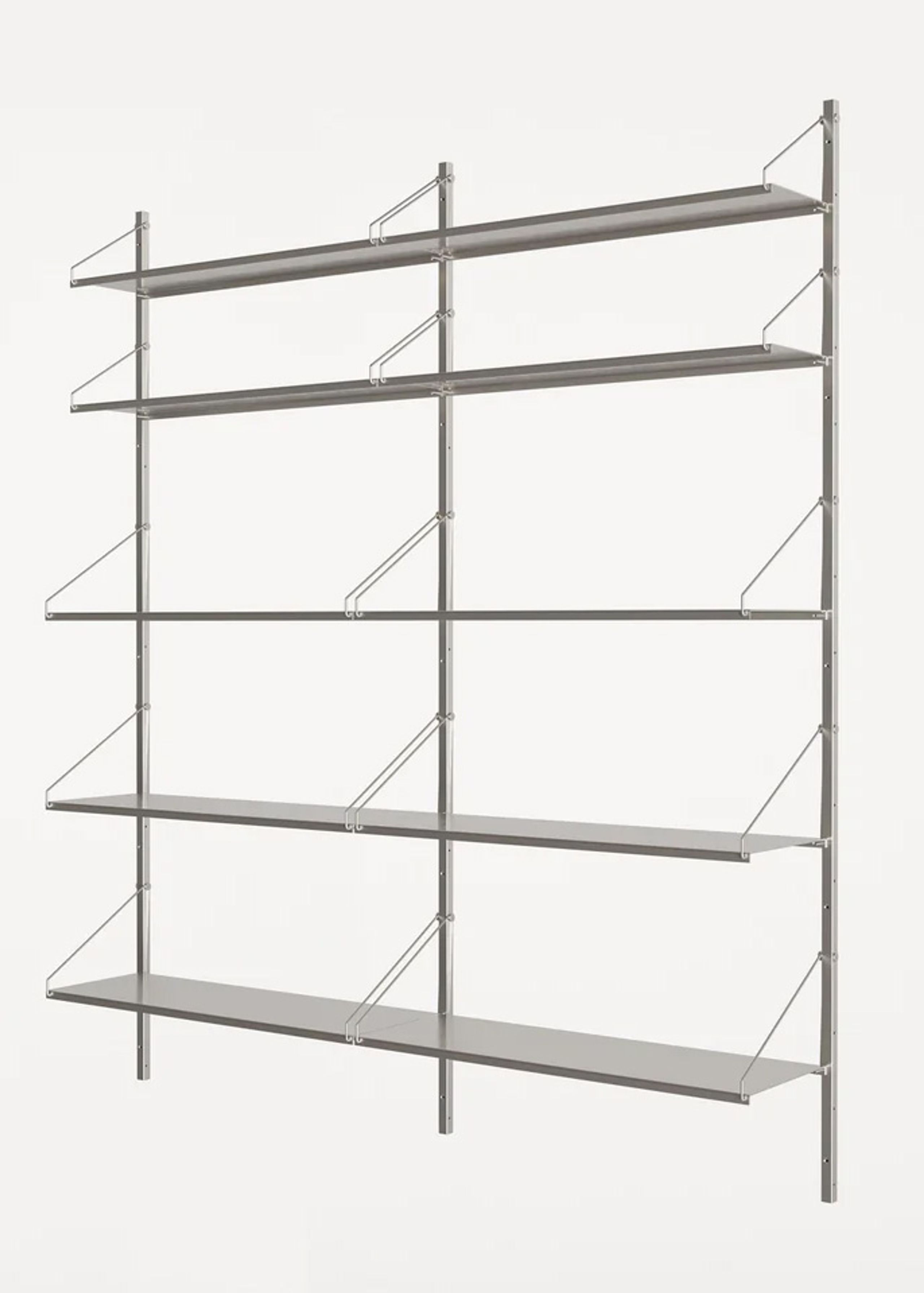 FRAMA - Shelving system - Shelf Library H1852 / Double Section - Stainless steel