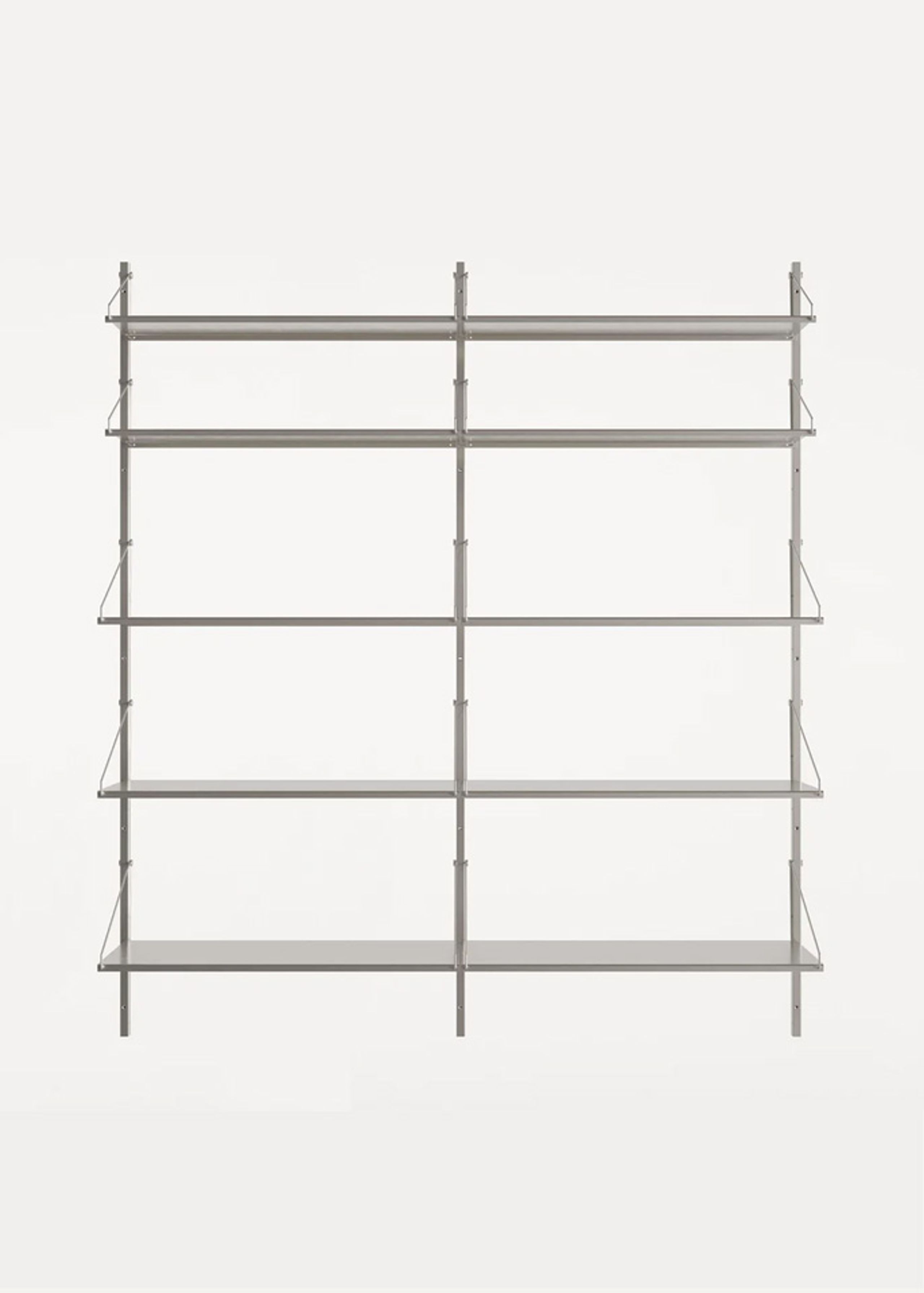 FRAMA - Shelving system - Shelf Library H1852 / Double Section - Stainless steel