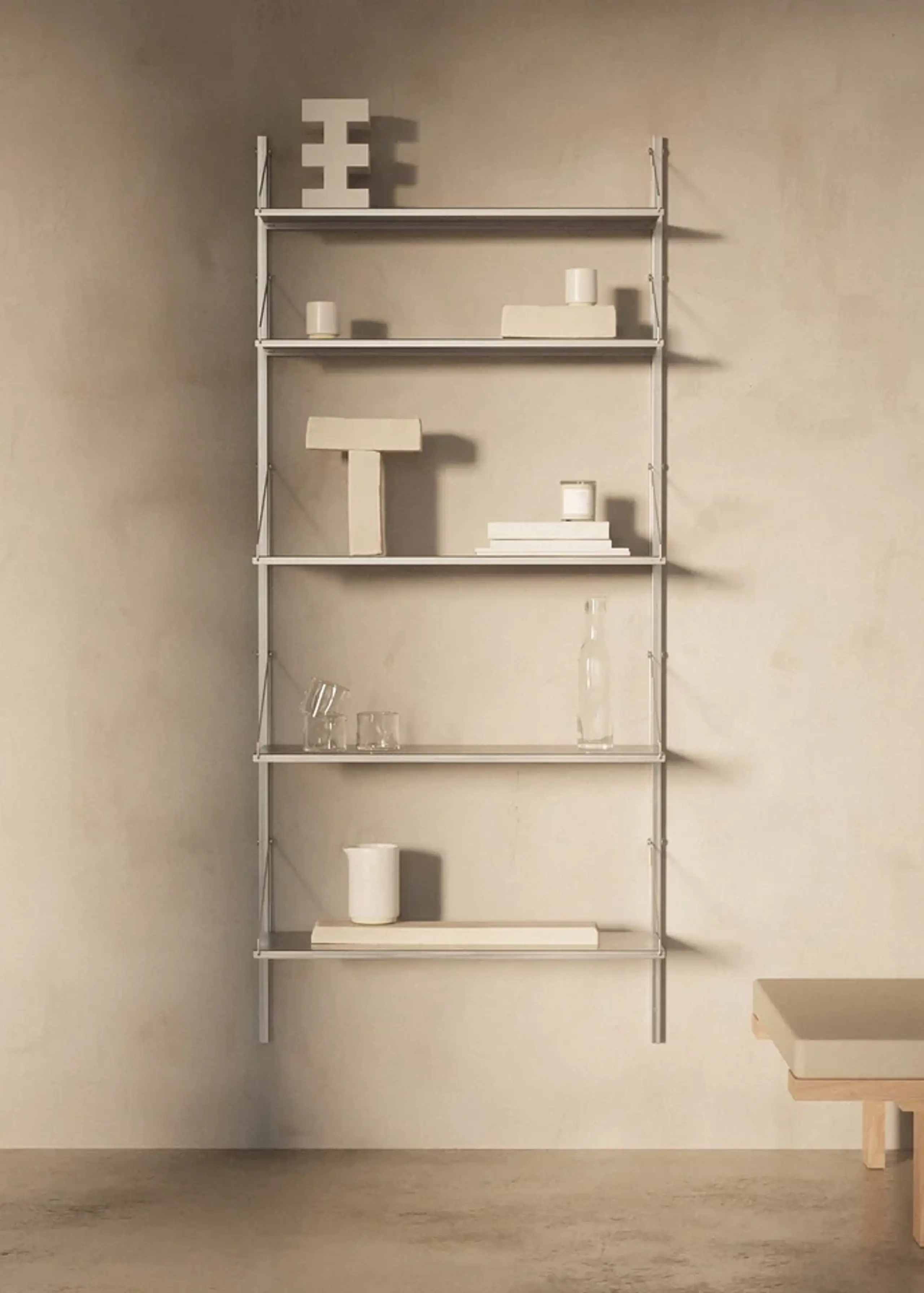 FRAMA - Regalsystem - Shelf Library H1852 / Single Section - Stainless Steel