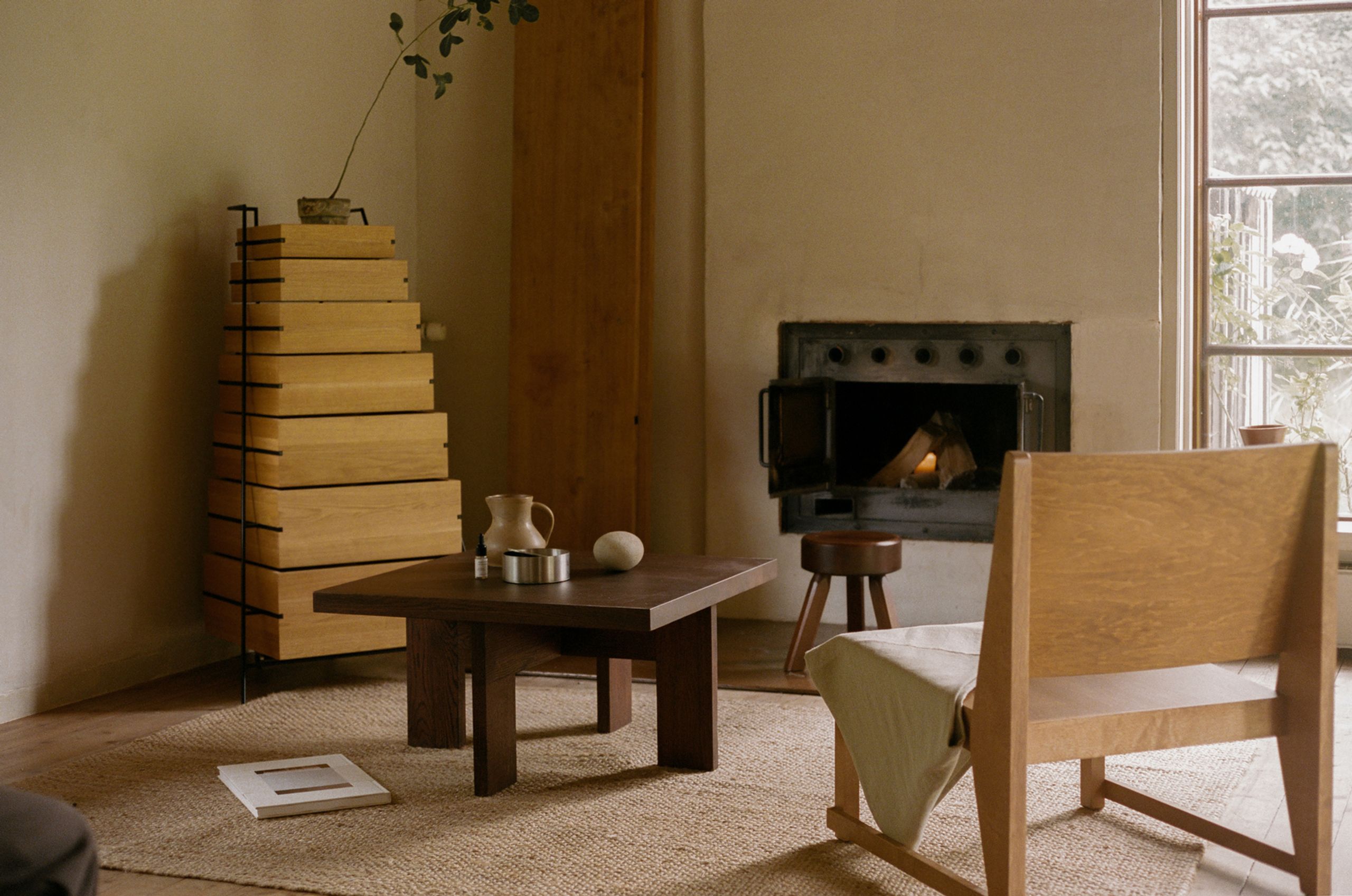 FRAMA - Mesa de centro - Farmhouse Coffee Table / Square - Dark Oak