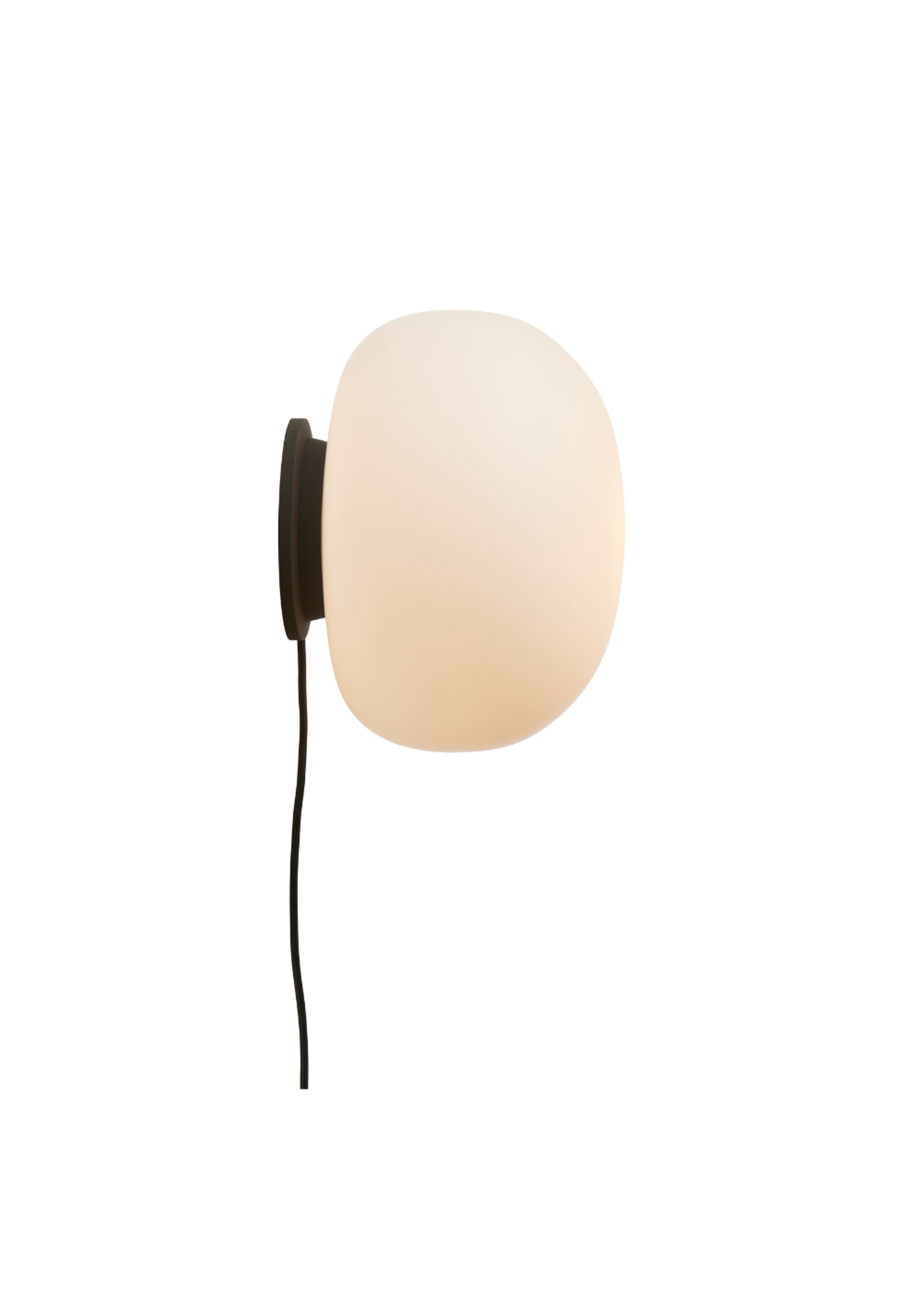 Frandsen - Lampe - Supernate Væglampe - Opal Hvid/Sort - Ø28