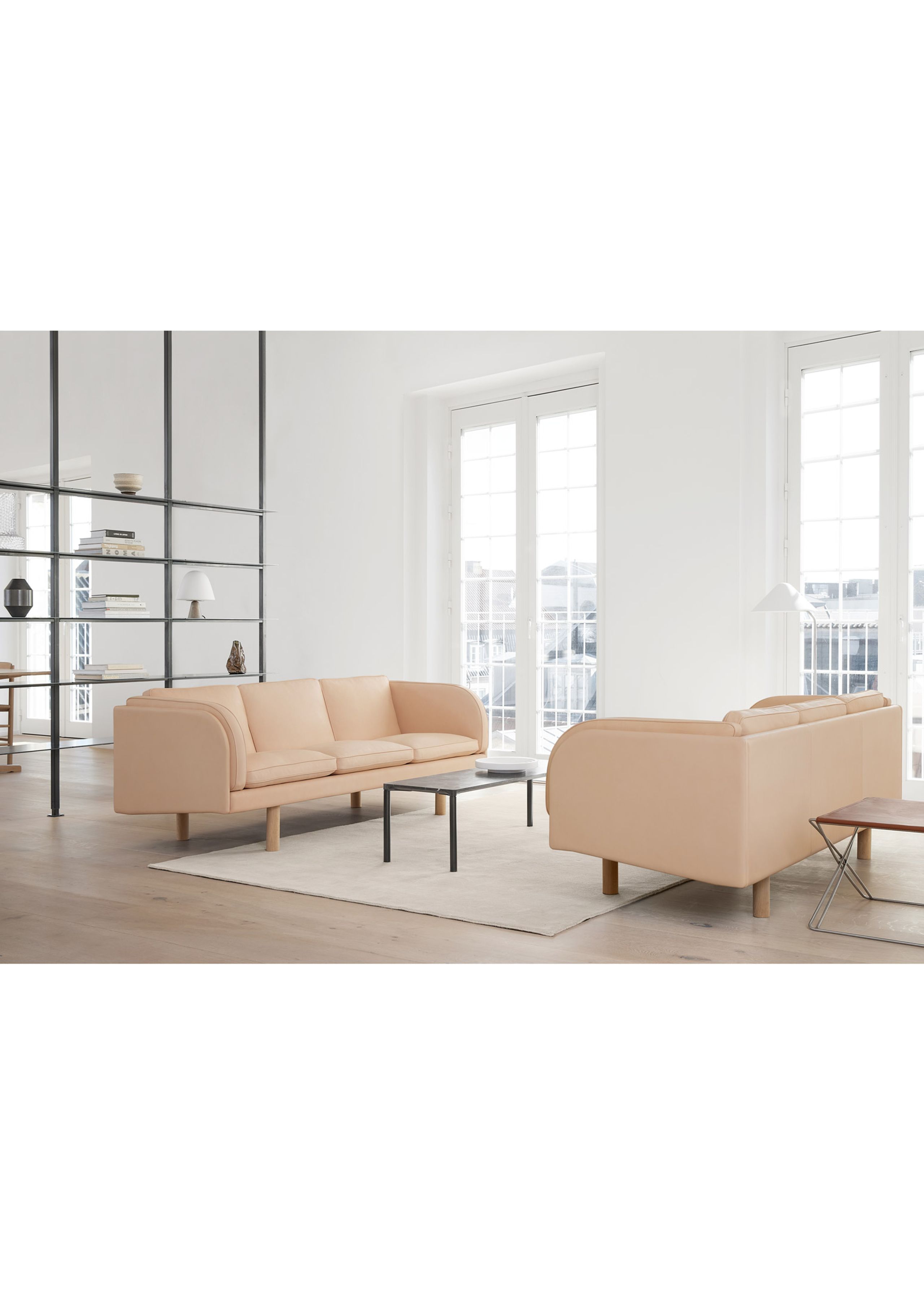 Fredericia Furniture - 3 Person Sofa - JG Sofa 6523 by Jørgen Gammelgaard - Fiord 961 / Light Oiled Oak