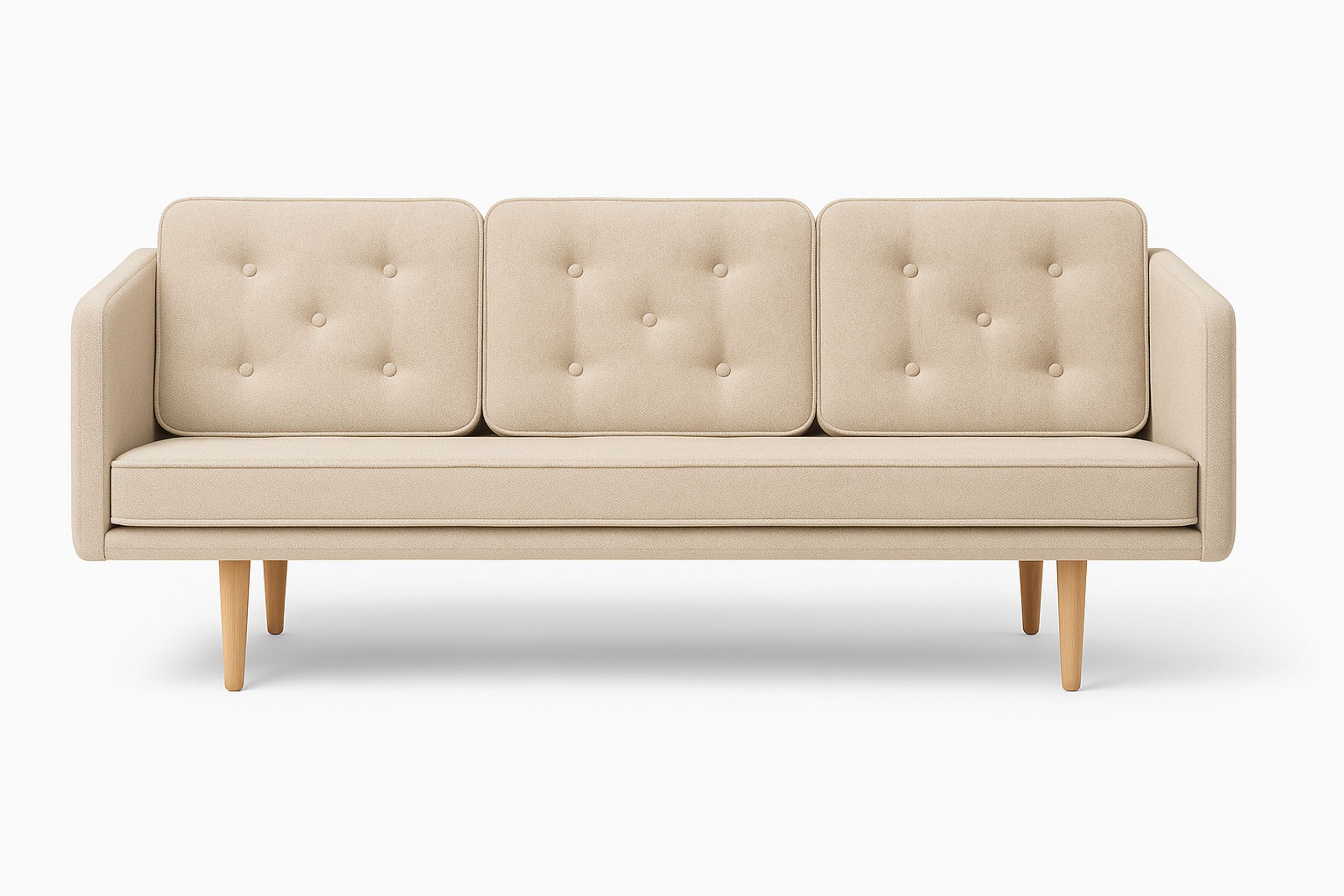 Fredericia Furniture - 3 Personers Sofa - No. 1 Sofa 2003 by Børge Mogensen - Hallingdal 220 / EG Sæbebehandlet