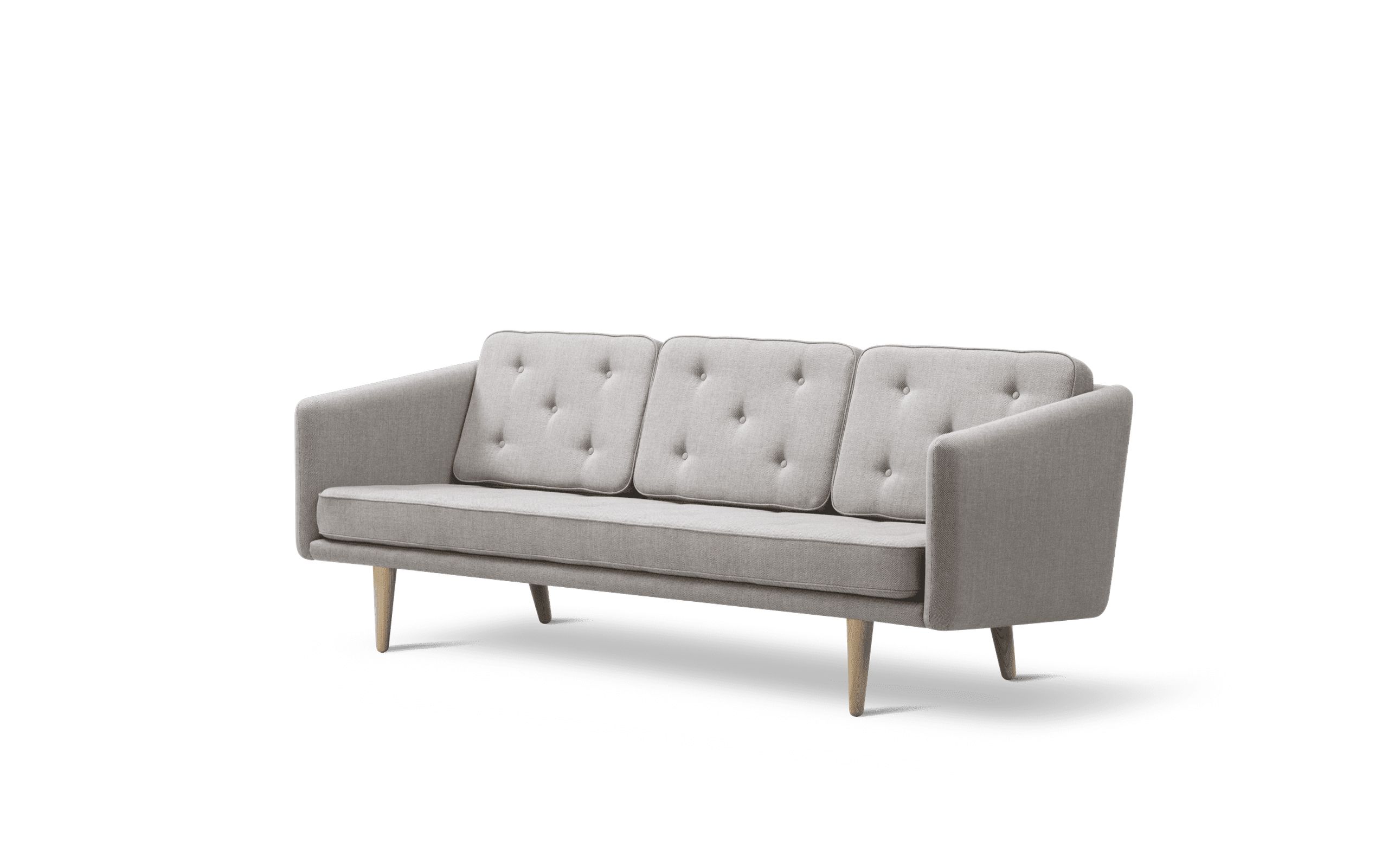 Fredericia Furniture - 3 Personers Sofa - No. 1 Sofa 2003 by Børge Mogensen - Re-wool 128 / Oak soap