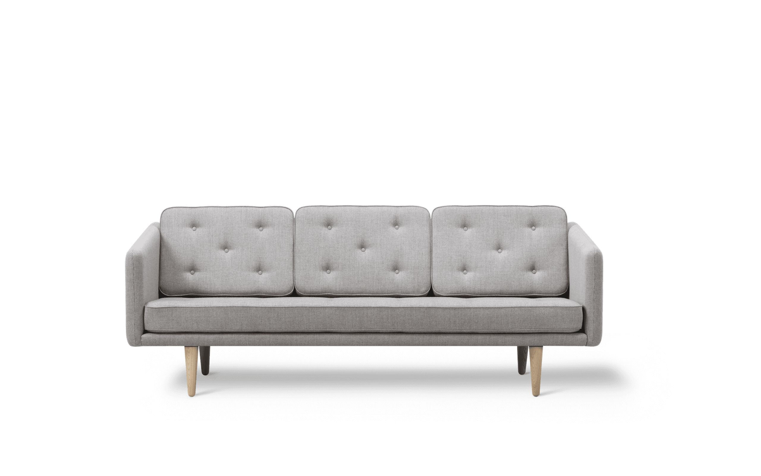 Fredericia Furniture - 3 Personers Sofa - No. 1 Sofa 2003 by Børge Mogensen - Re-wool 128 / Oak soap