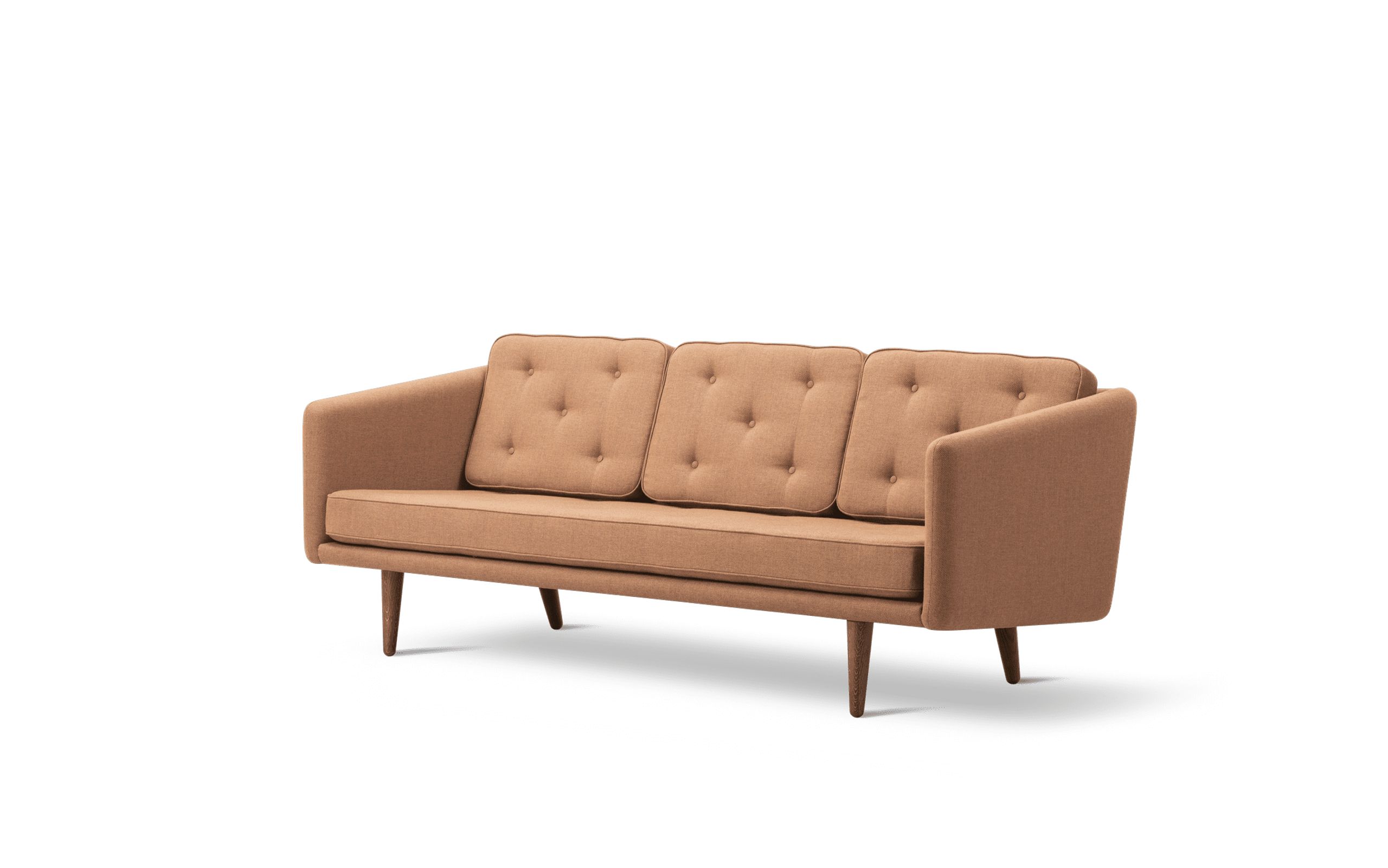 Fredericia Furniture - Pohovka pro 3 osoby - No. 1 Sofa 2003 by Børge Mogensen - Re-wool 568 / Smoked oak