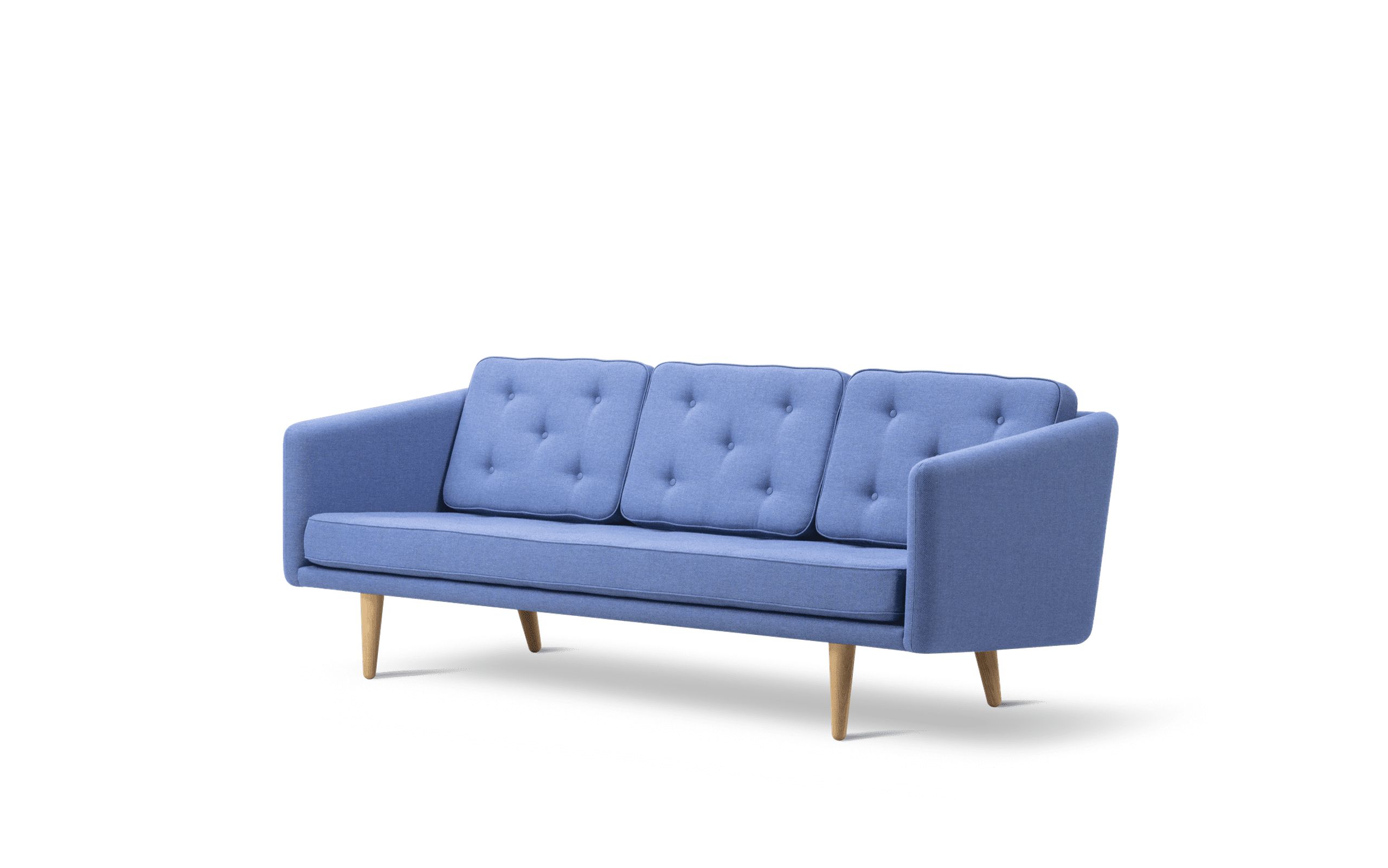 Fredericia Furniture - 3 Personers Sofa - No. 1 Sofa 2003 by Børge Mogensen - Re-wool 767 / Oak oil
