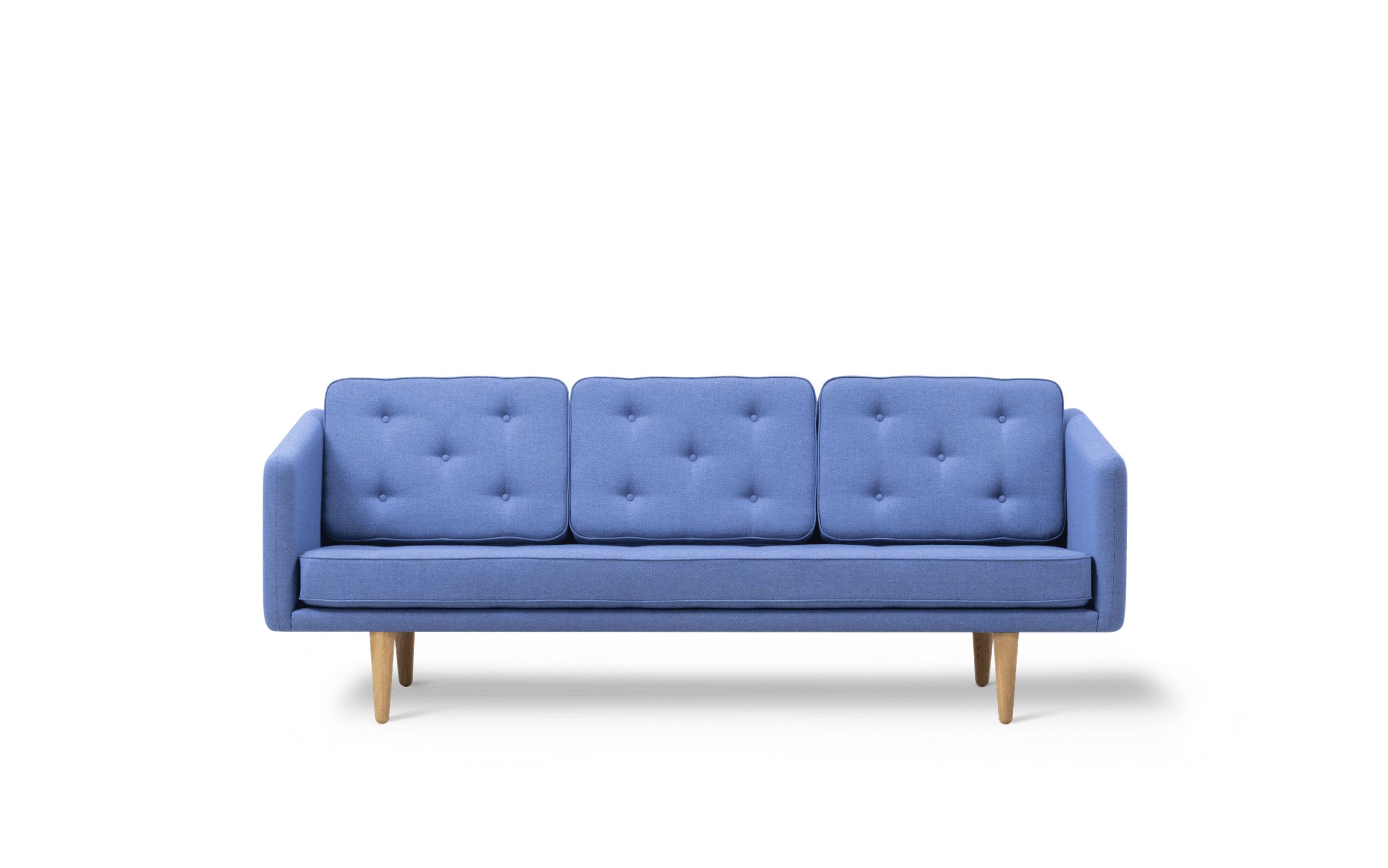 Fredericia Furniture - 3 Personers Sofa - No. 1 Sofa 2003 by Børge Mogensen - Re-wool 767 / Oak oil