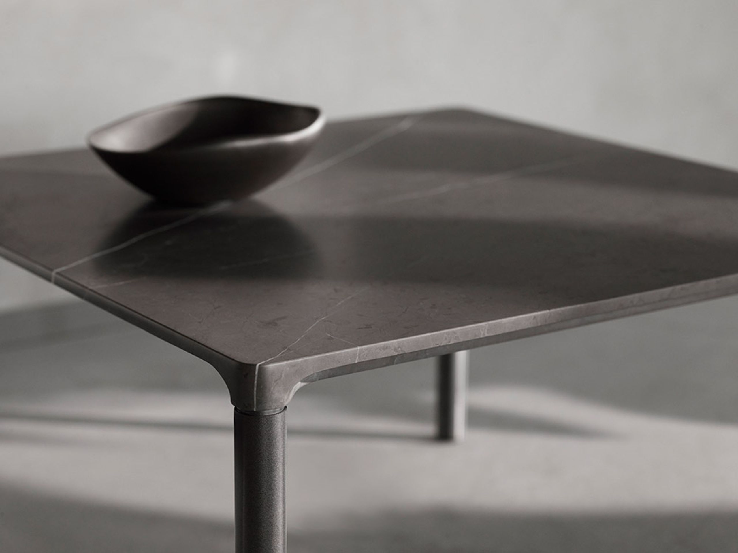 Fredericia Furniture - Bord - Piloti Stone Table 6745 by Hugo Passos - Grey Pietra (Kendzo) Marble