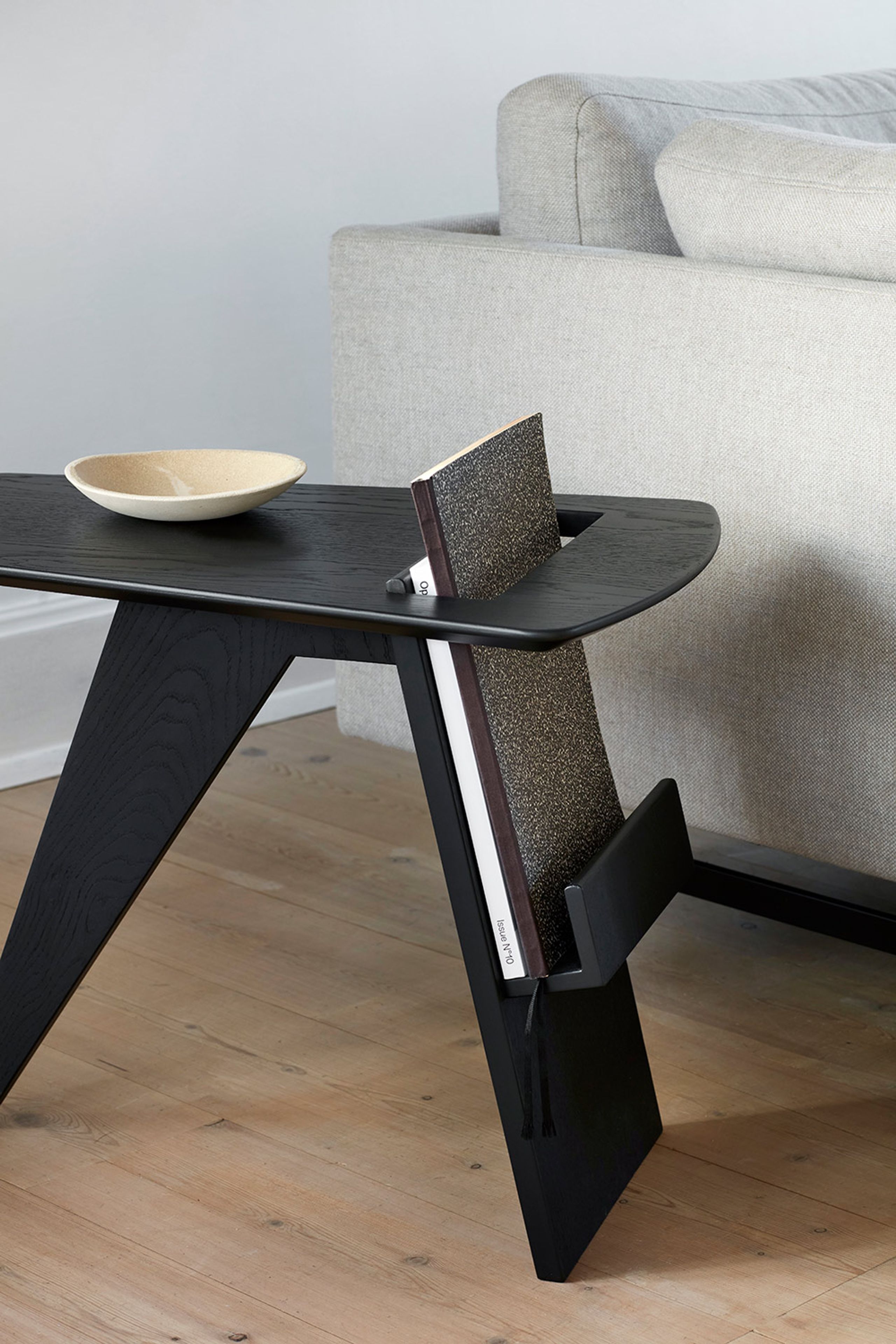 Fredericia Furniture - Table - Risom Magazine Table by Jens Risom - Black Lacquered Oak