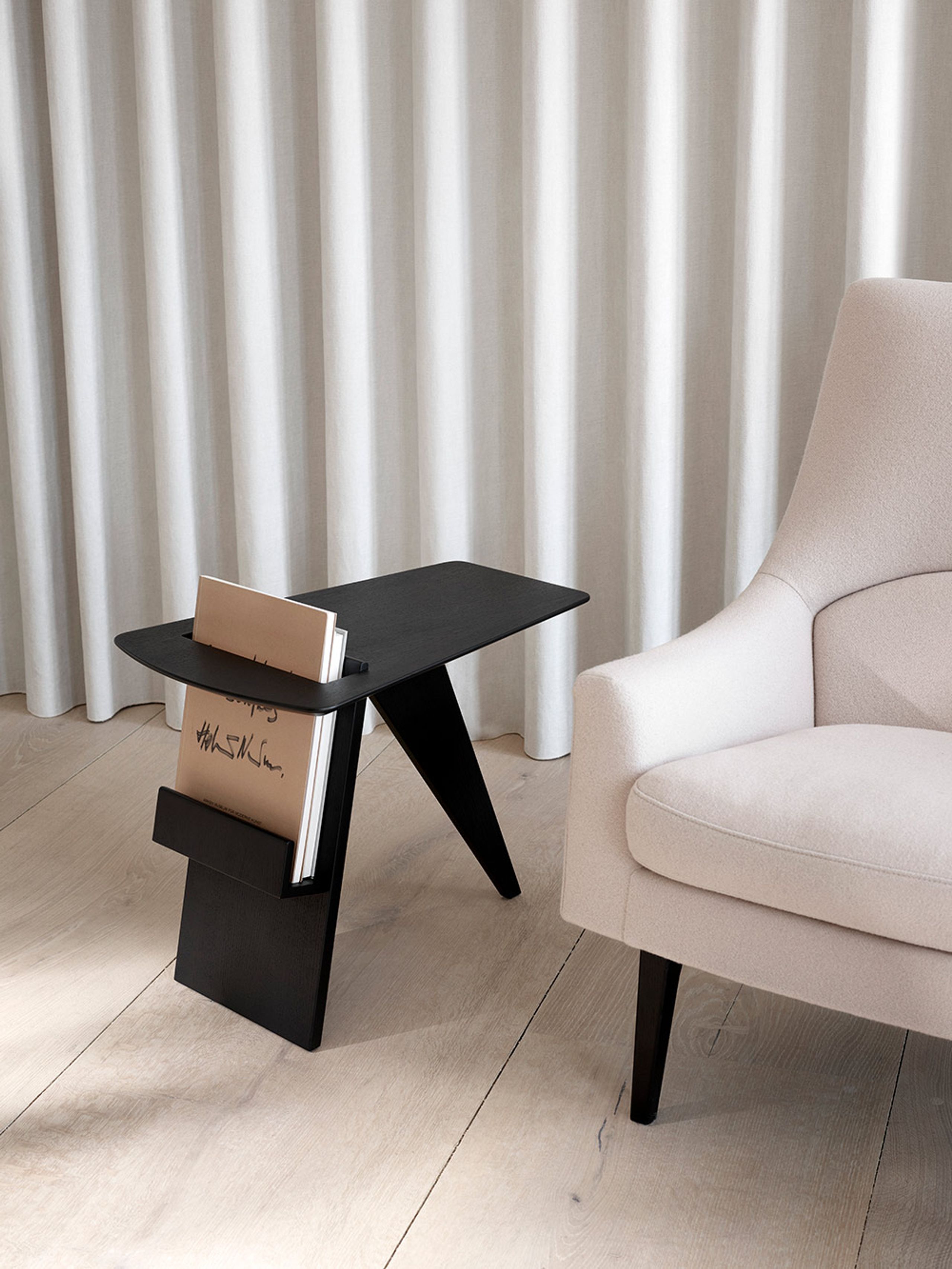 Fredericia Furniture - Table - Risom Magazine Table by Jens Risom - Black Lacquered Oak