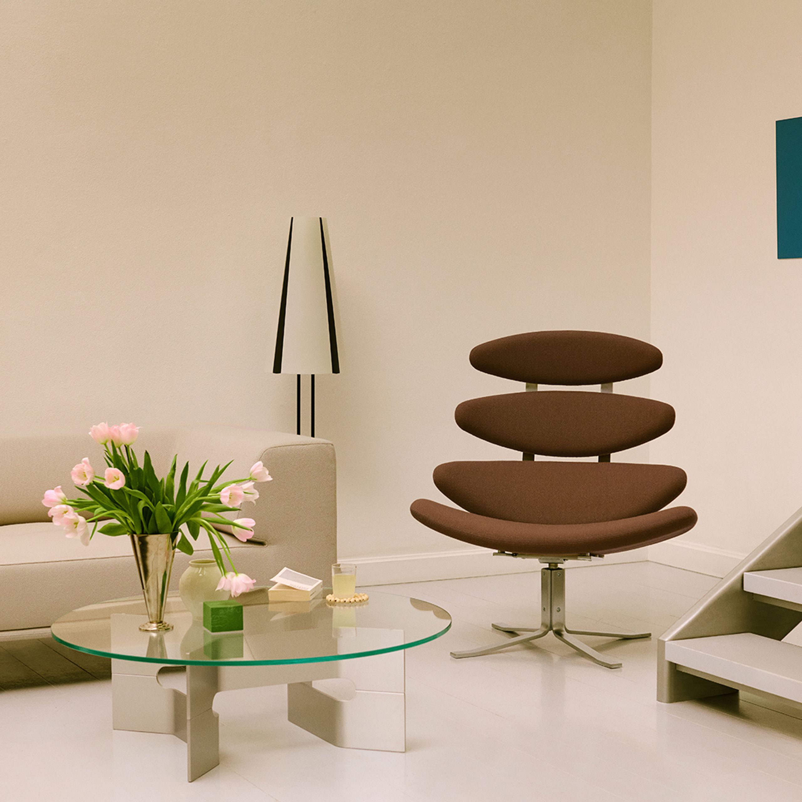 Fredericia Furniture - Armchair - Corona Chair 5000 by By Poul M. Volther - Vidar 222, Brushed Steel