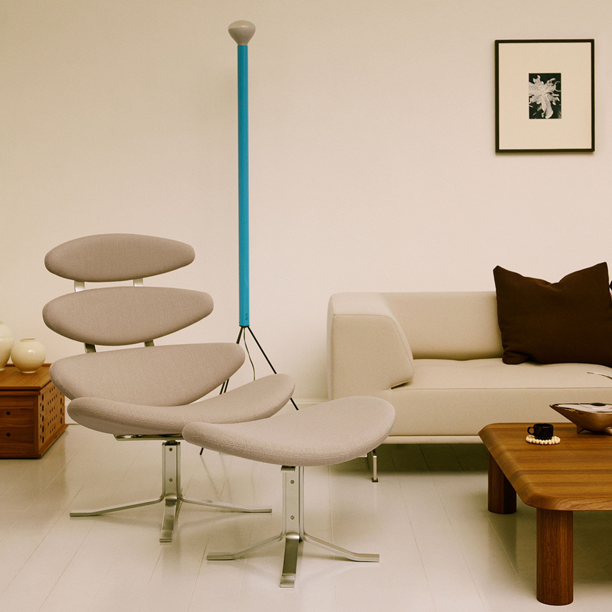 Fredericia Furniture - Armchair - Corona Chair 5000 by By Poul M. Volther - Vidar 222, Brushed Steel