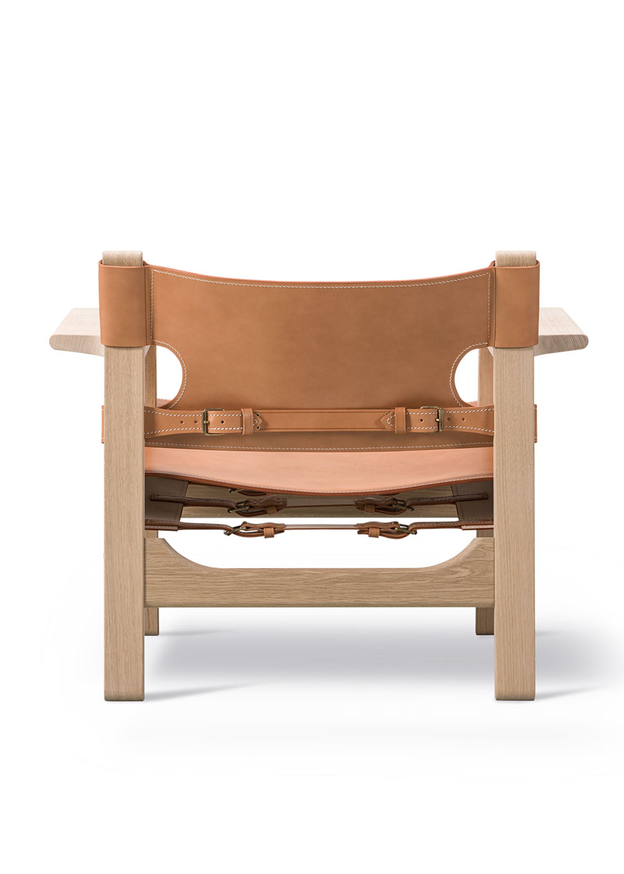 Fredericia Furniture - Lænestol - Den Spanske Stol 2226 by Børge Mogensen - Light Oiled Oak / Vegetable Tanned Natural Saddle Leather