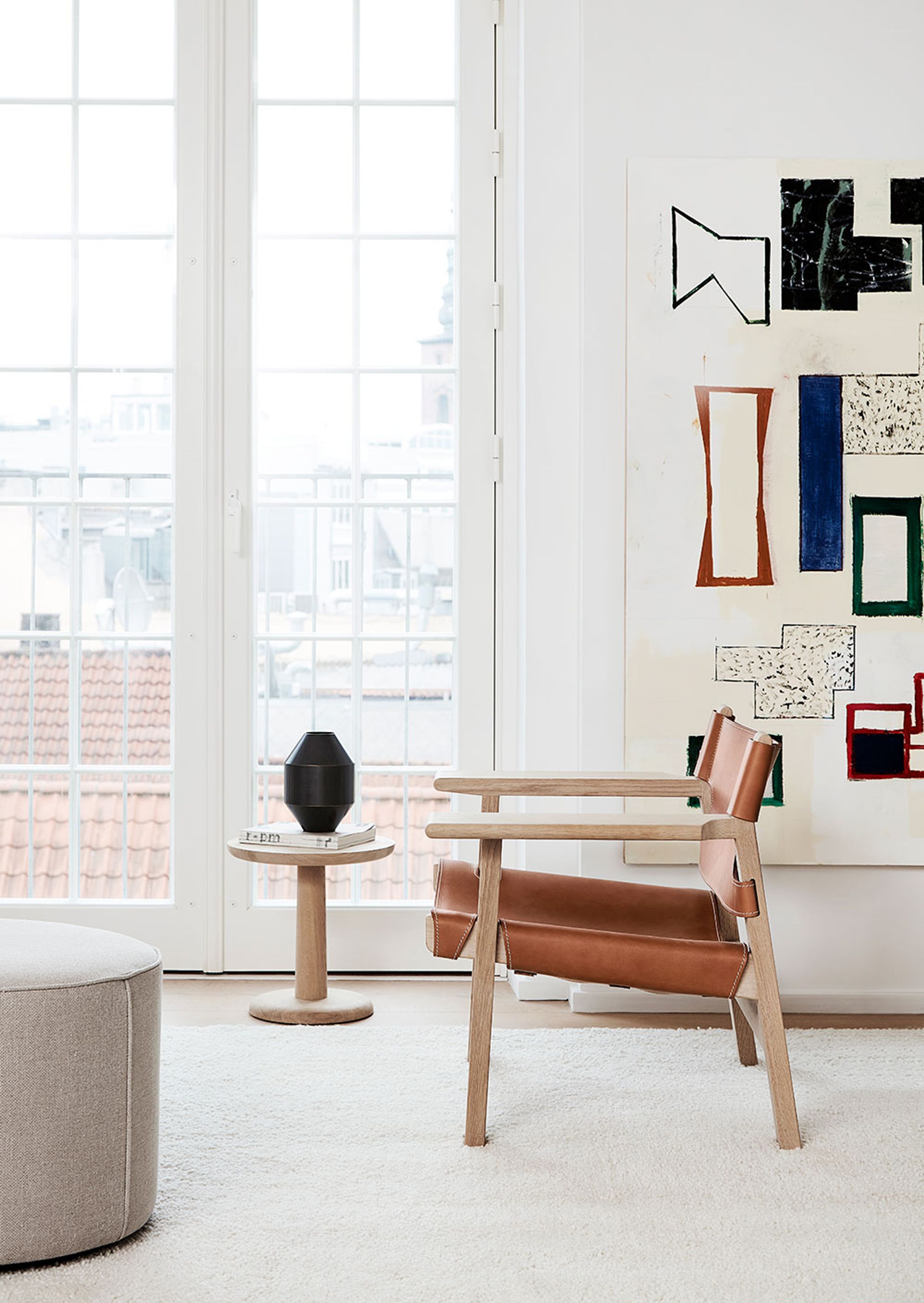 Fredericia Furniture - Lænestol - Den Spanske Stol 2226 by Børge Mogensen - Light Oiled Oak / Vegetable Tanned Natural Saddle Leather