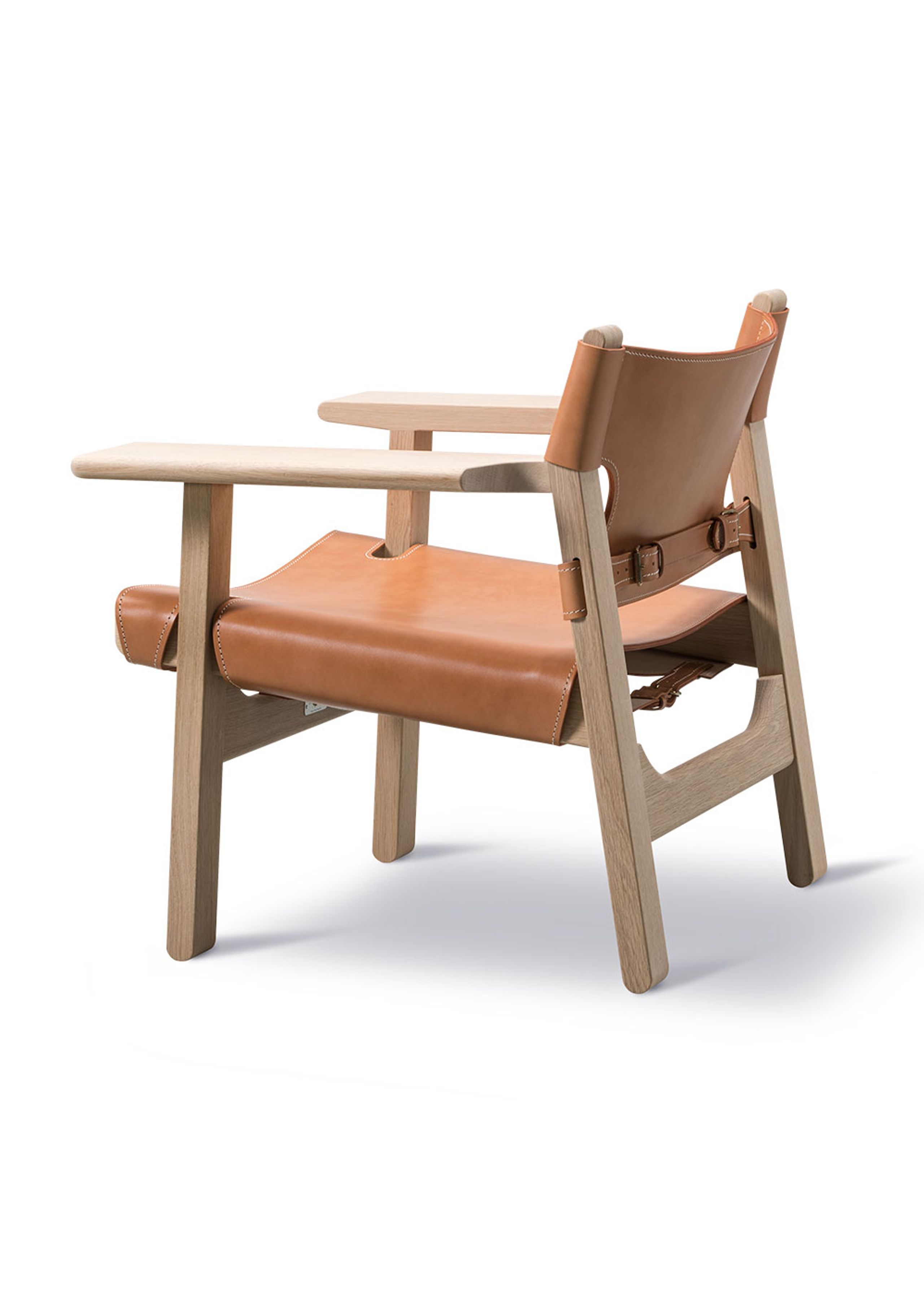 Fredericia Furniture - Lænestol - Den Spanske Stol 2226 by Børge Mogensen - Light Oiled Oak / Vegetable Tanned Natural Saddle Leather