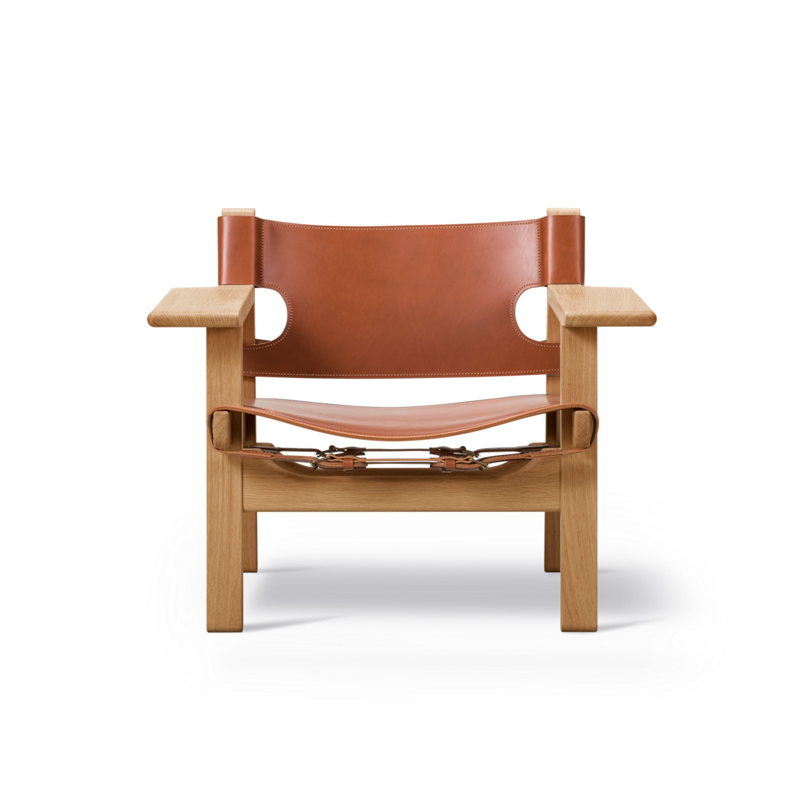 Fredericia Furniture - Lænestol - Den Spanske Stol 2226 by Børge Mogensen - Oiled Oak / Cognac Saddle Leather