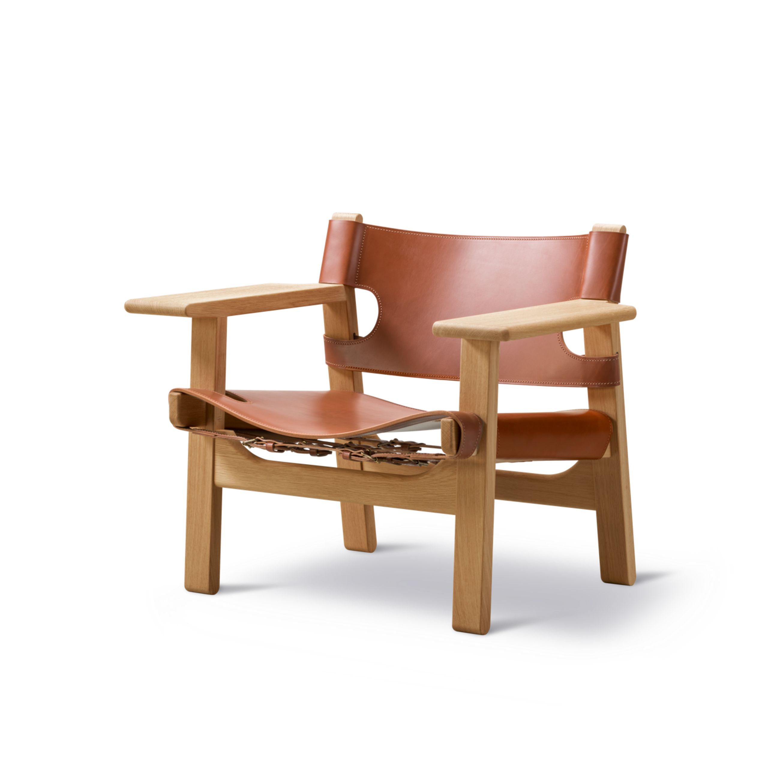 Fredericia Furniture - Lænestol - Den Spanske Stol 2226 by Børge Mogensen - Oiled Oak / Cognac Saddle Leather