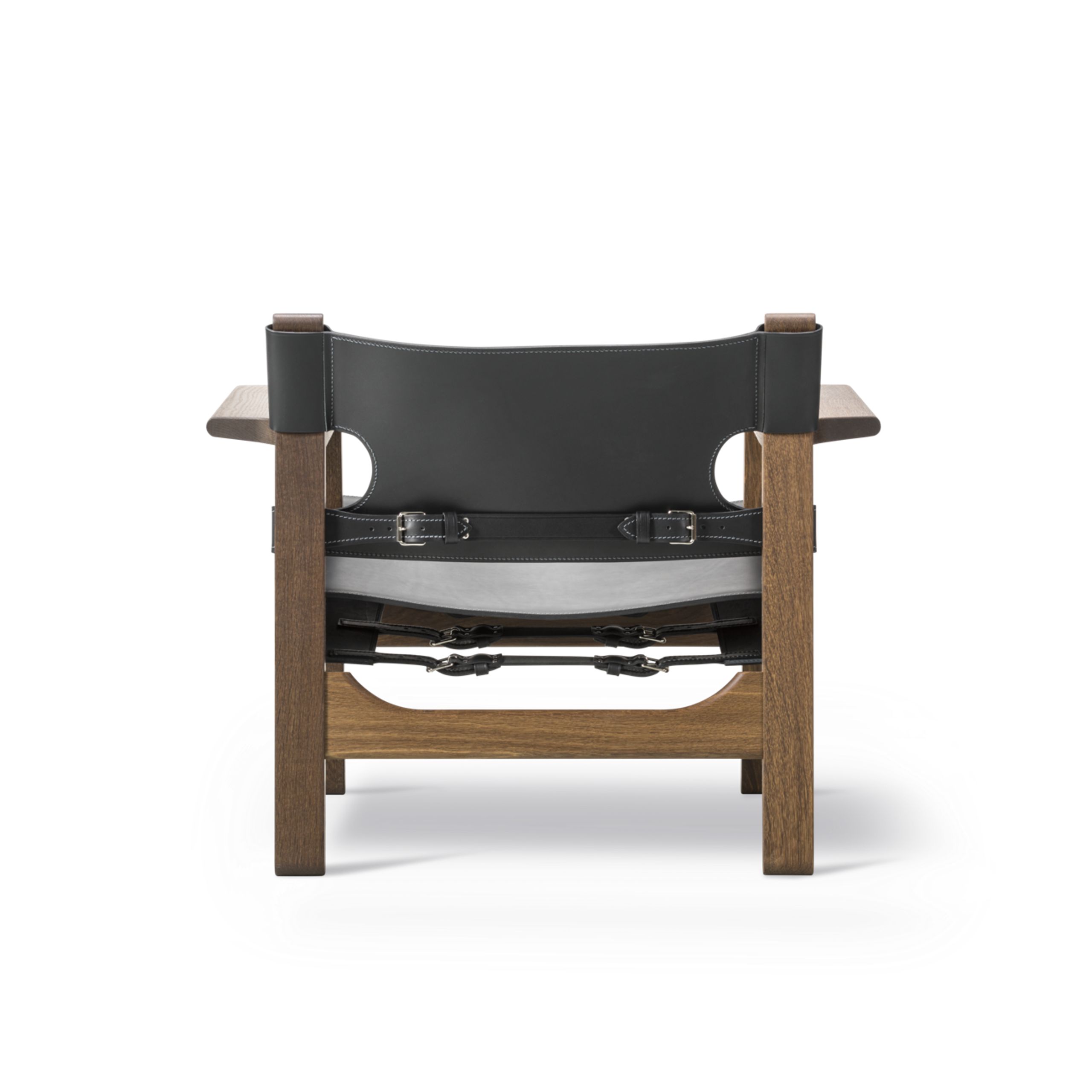 Fredericia Furniture - Armchair - The Spanish Chair 2226 by Børge Mogensen - Oiled Smoked Oak / Black Saddle Leather