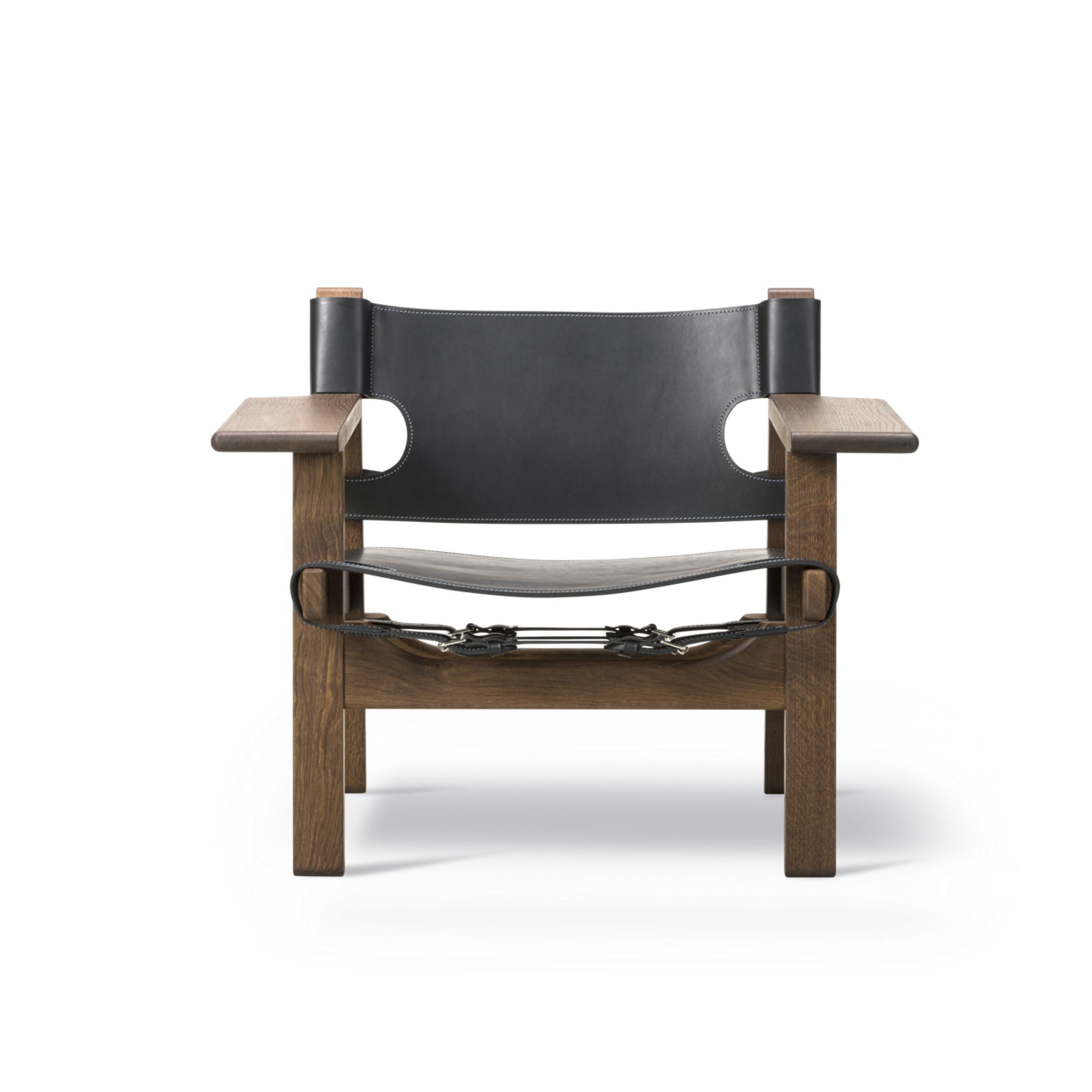 Fredericia Furniture - Armchair - The Spanish Chair 2226 by Børge Mogensen - Oiled Smoked Oak / Black Saddle Leather