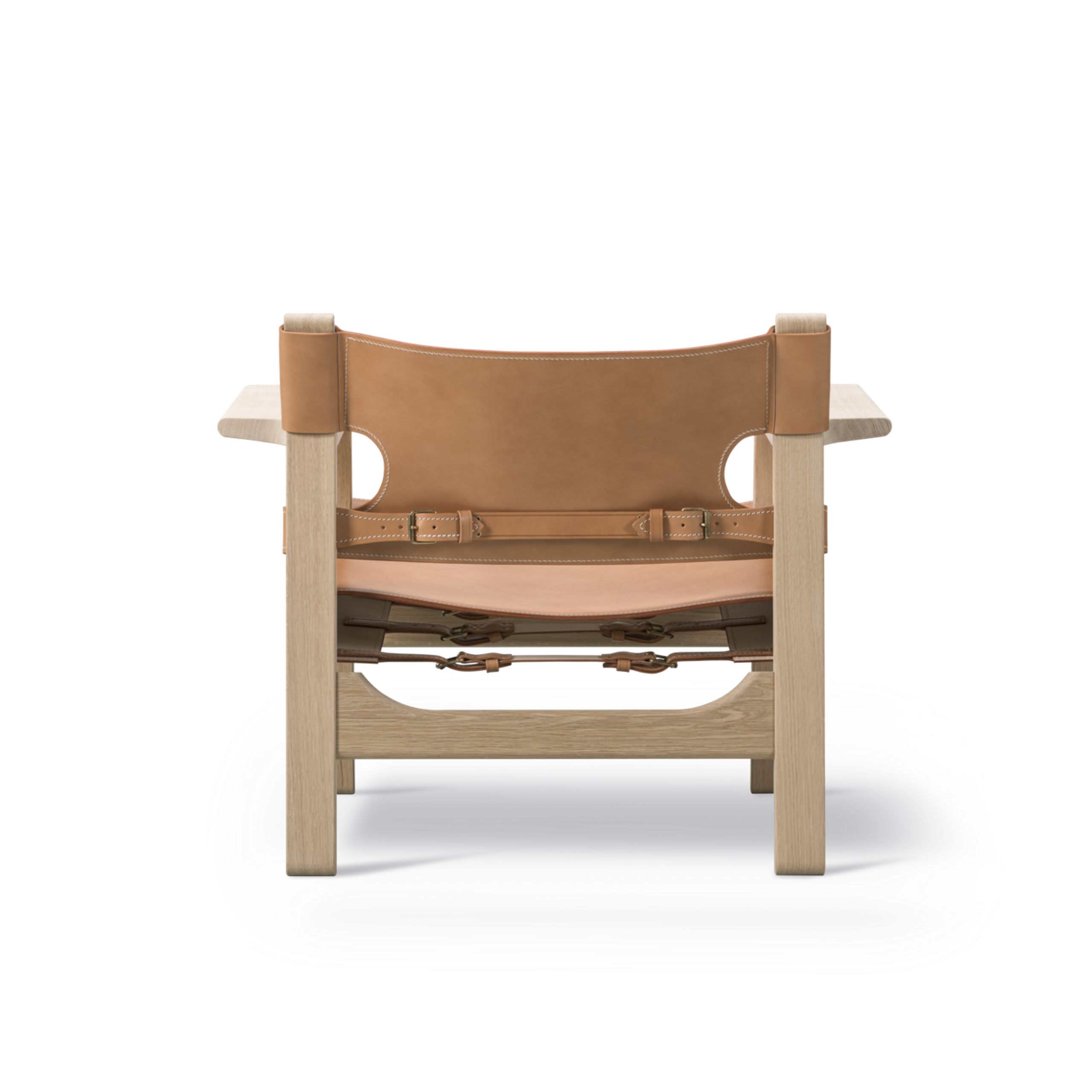 Fredericia Furniture - Armchair - The Spanish Chair 2226 by Børge Mogensen - Soap Oak / Natural Saddle Leather