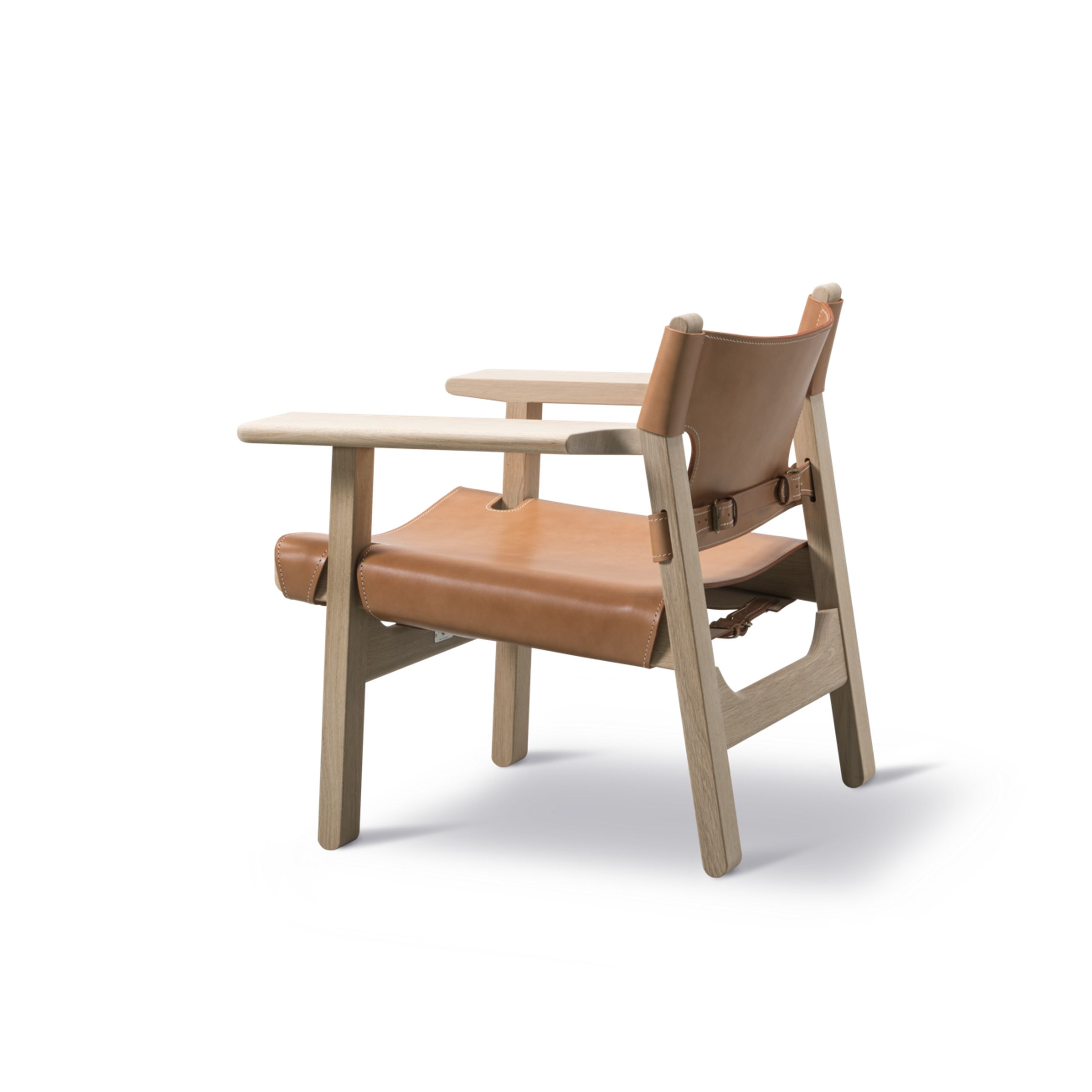 Fredericia Furniture - Armchair - The Spanish Chair 2226 by Børge Mogensen - Soap Oak / Natural Saddle Leather