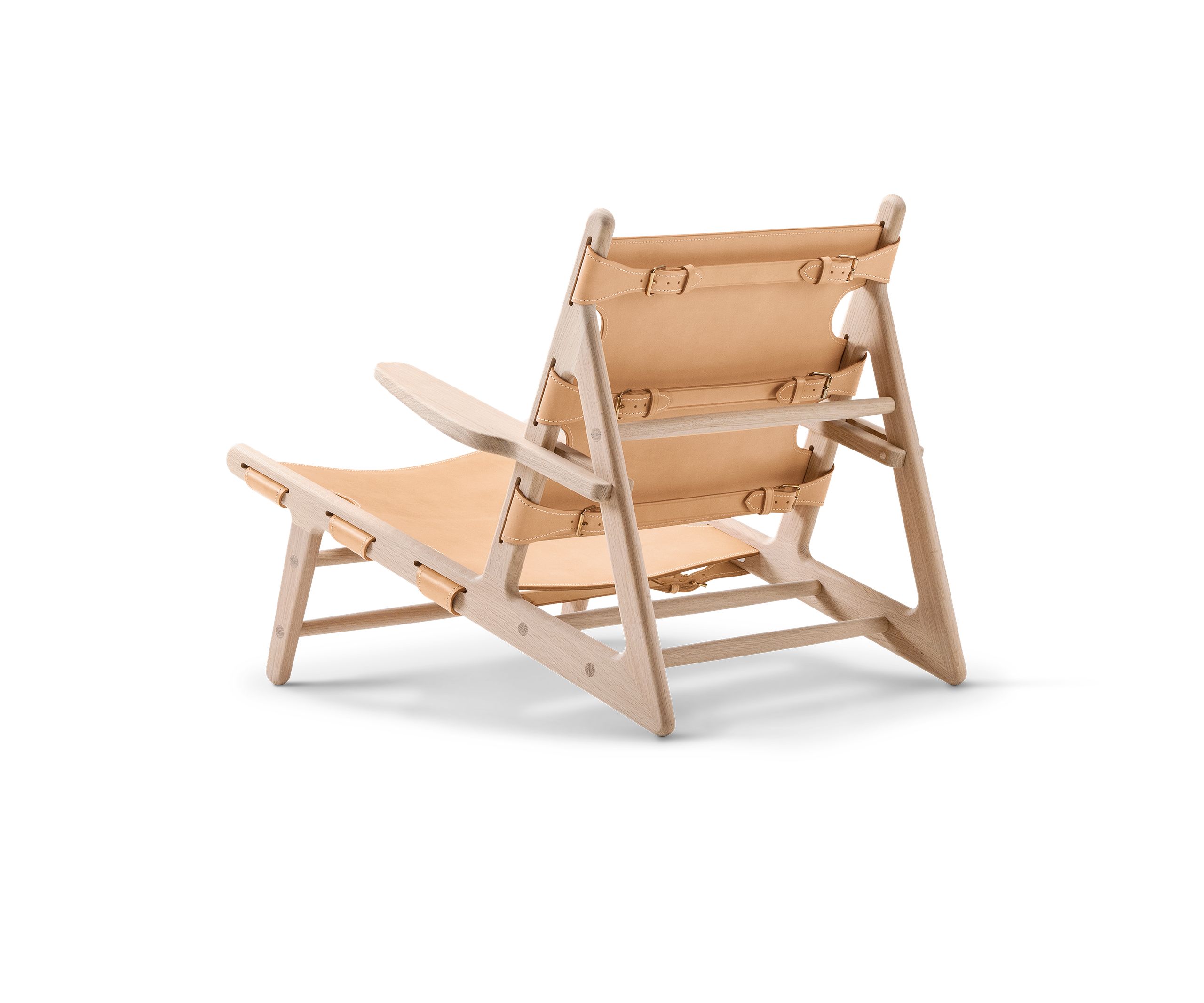 Fredericia Furniture - Lænestol - Jagtstolen 2229 by Børge Mogensen - Light Oiled Oak / Vegetable Tanned Natural Saddle Leather