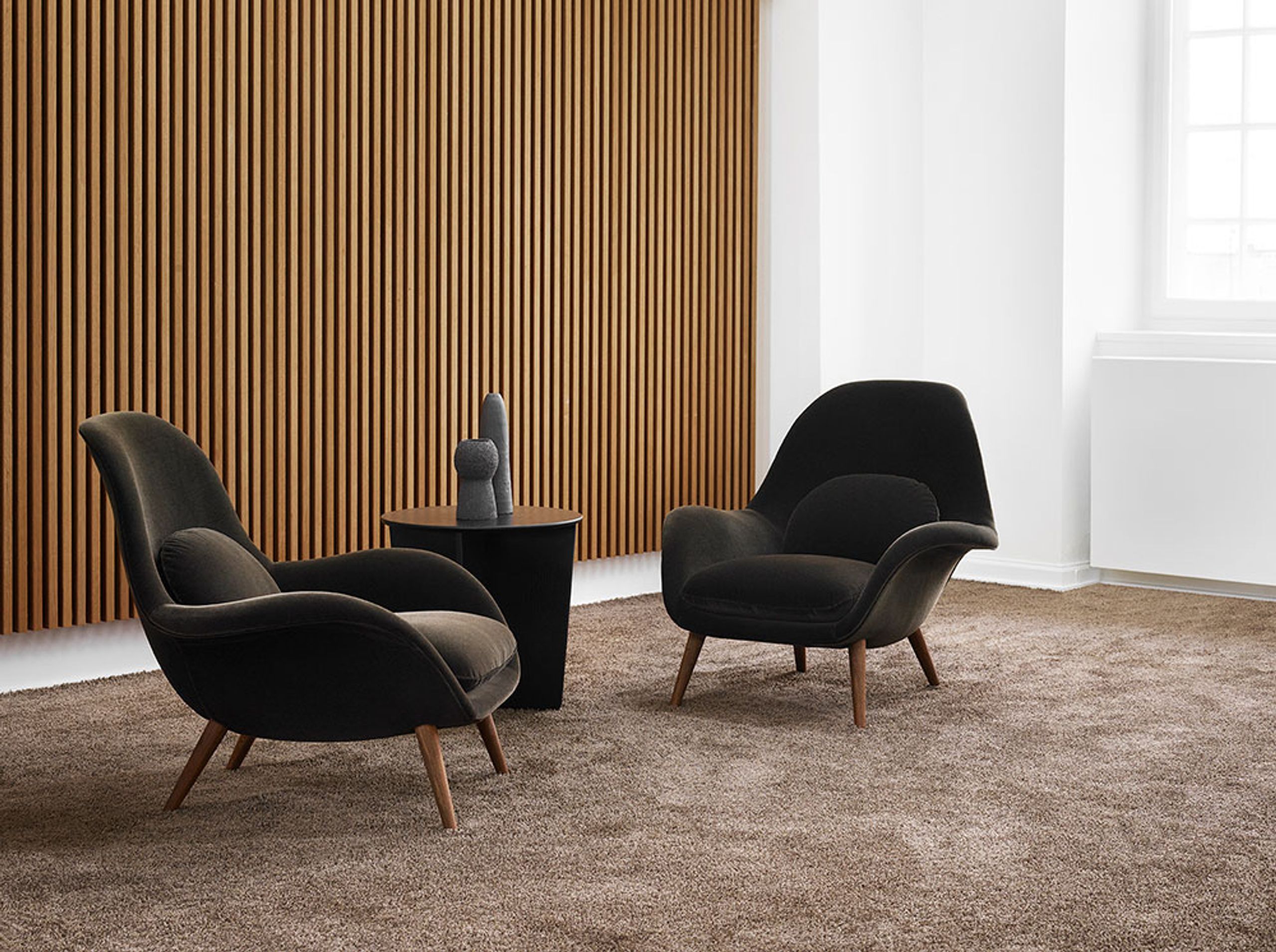 Fredericia Furniture - Fauteuil - Swoon Dining Armchair 1770 by Space Copenhagen - Sunniva 717 / Smoke Stained Oak
