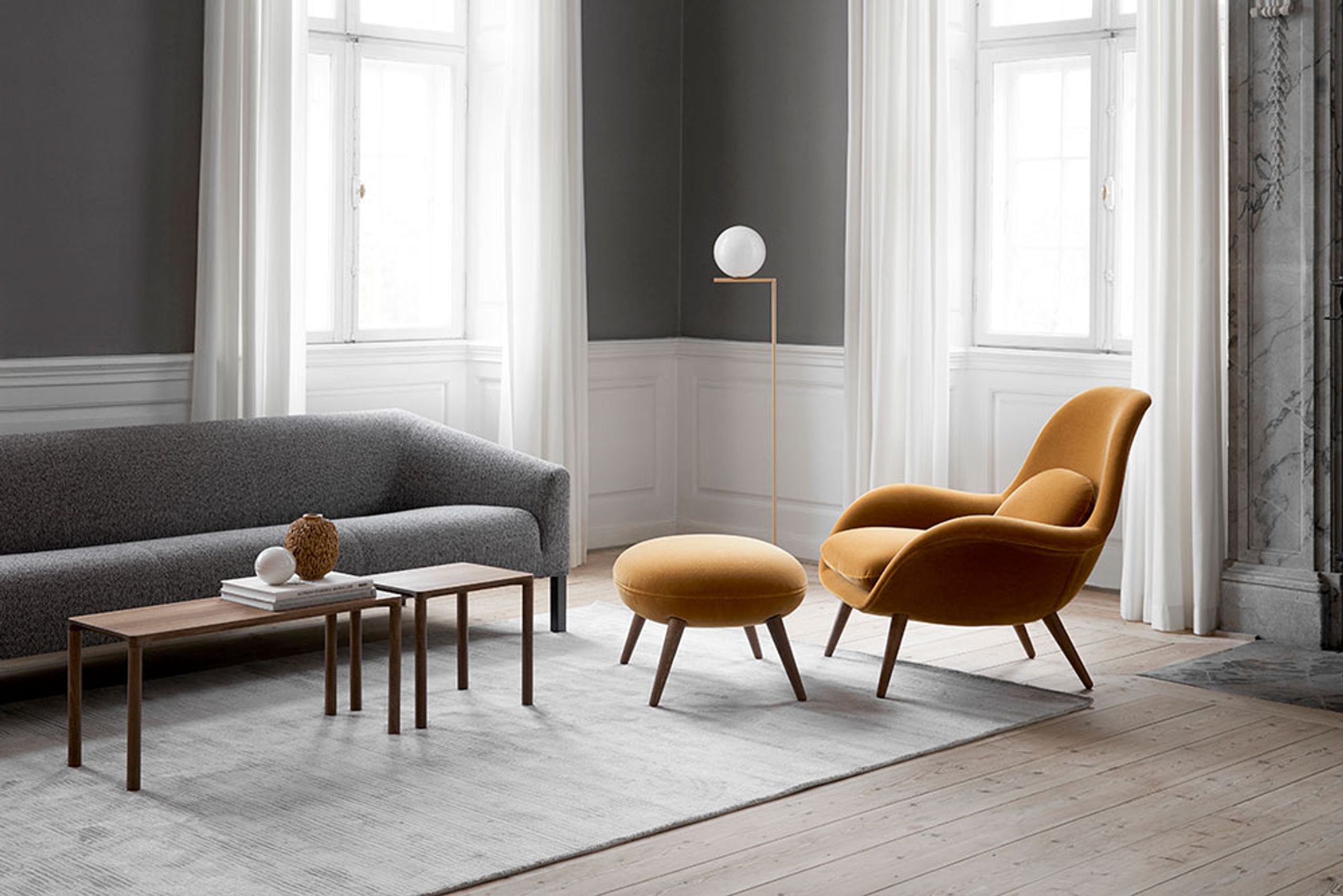 Fredericia Furniture - Fauteuil - Swoon Dining Armchair 1770 by Space Copenhagen - Sunniva 717 / Smoke Stained Oak