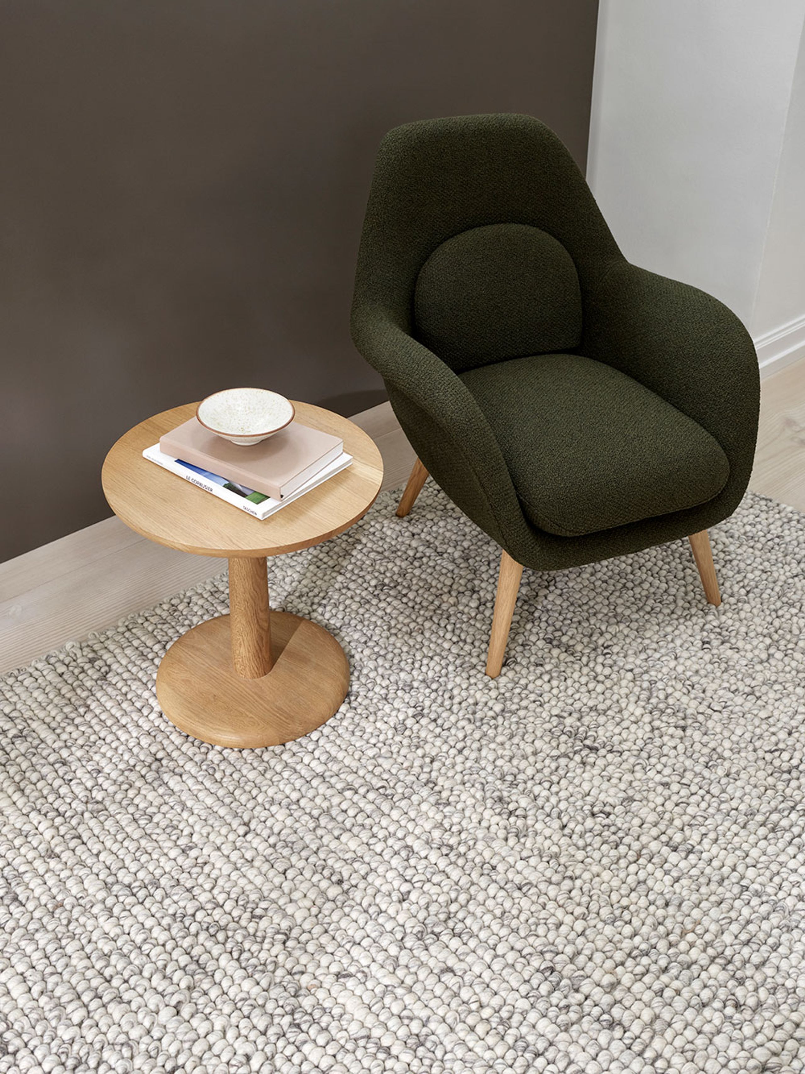 Fredericia Furniture - Armchair - Swoon Lounge Petit Chair 1774 by Space Copenhagen - Hallingdal 130 / Oiled Oak