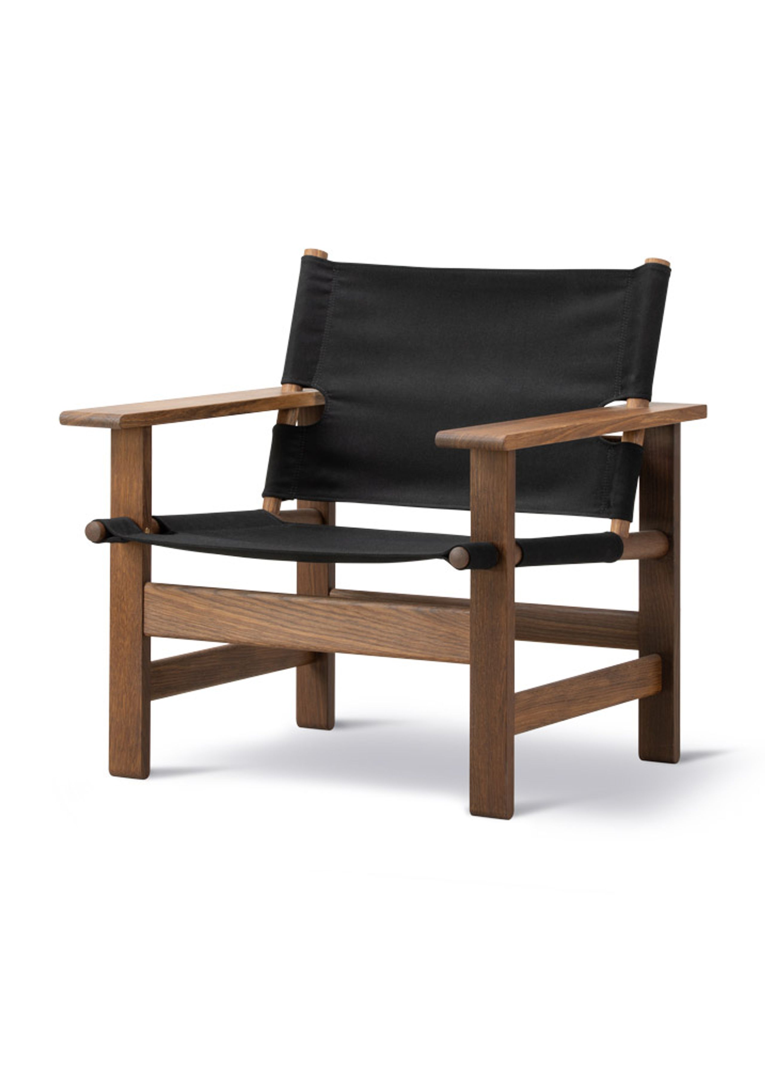 Fredericia Furniture - Armchair - The Canvas Chair 2031 by Børge Mogensen - Black Canvas / Smoked Oak