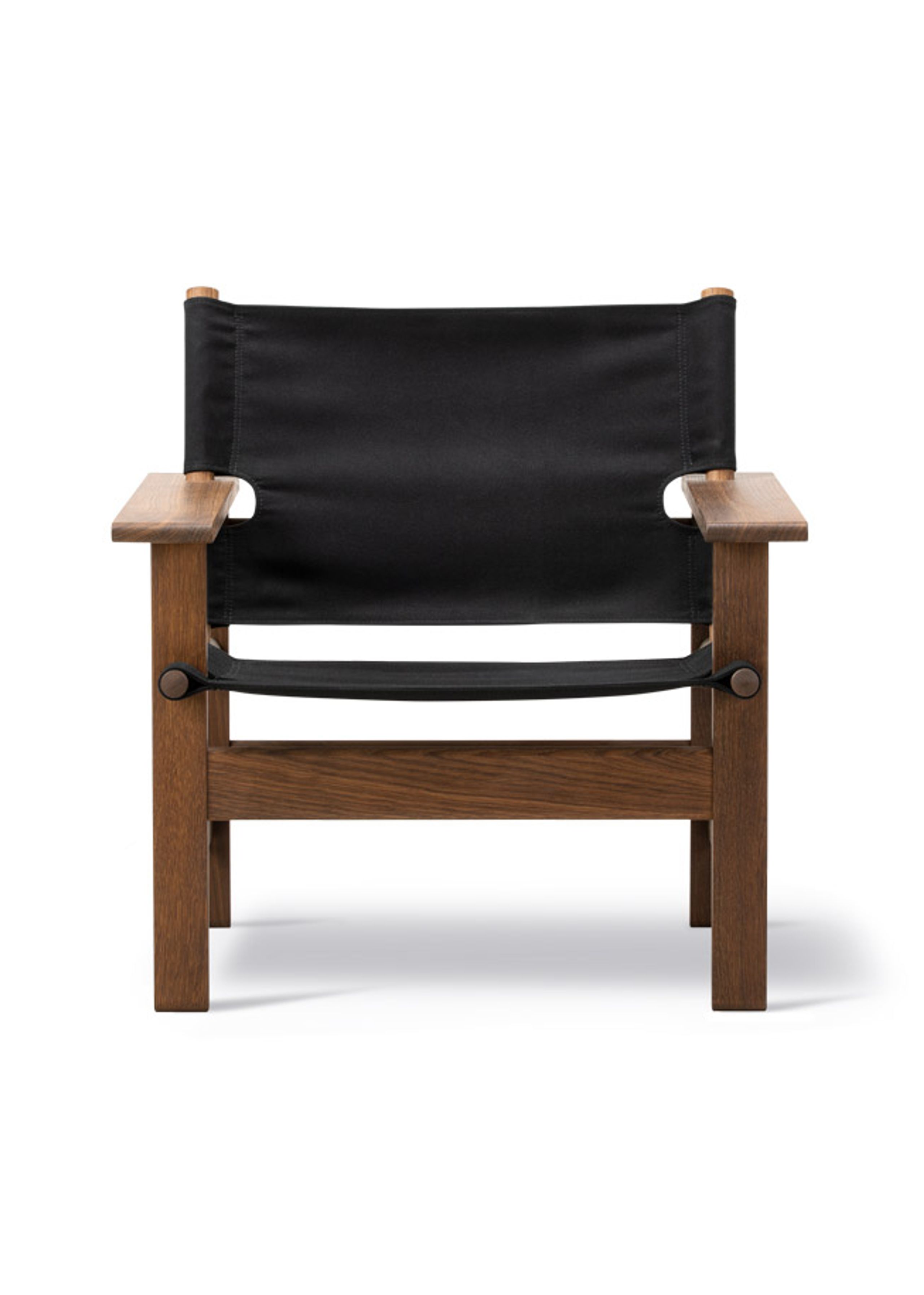 Fredericia Furniture - Armchair - The Canvas Chair 2031 by Børge Mogensen - Black Canvas / Smoked Oak