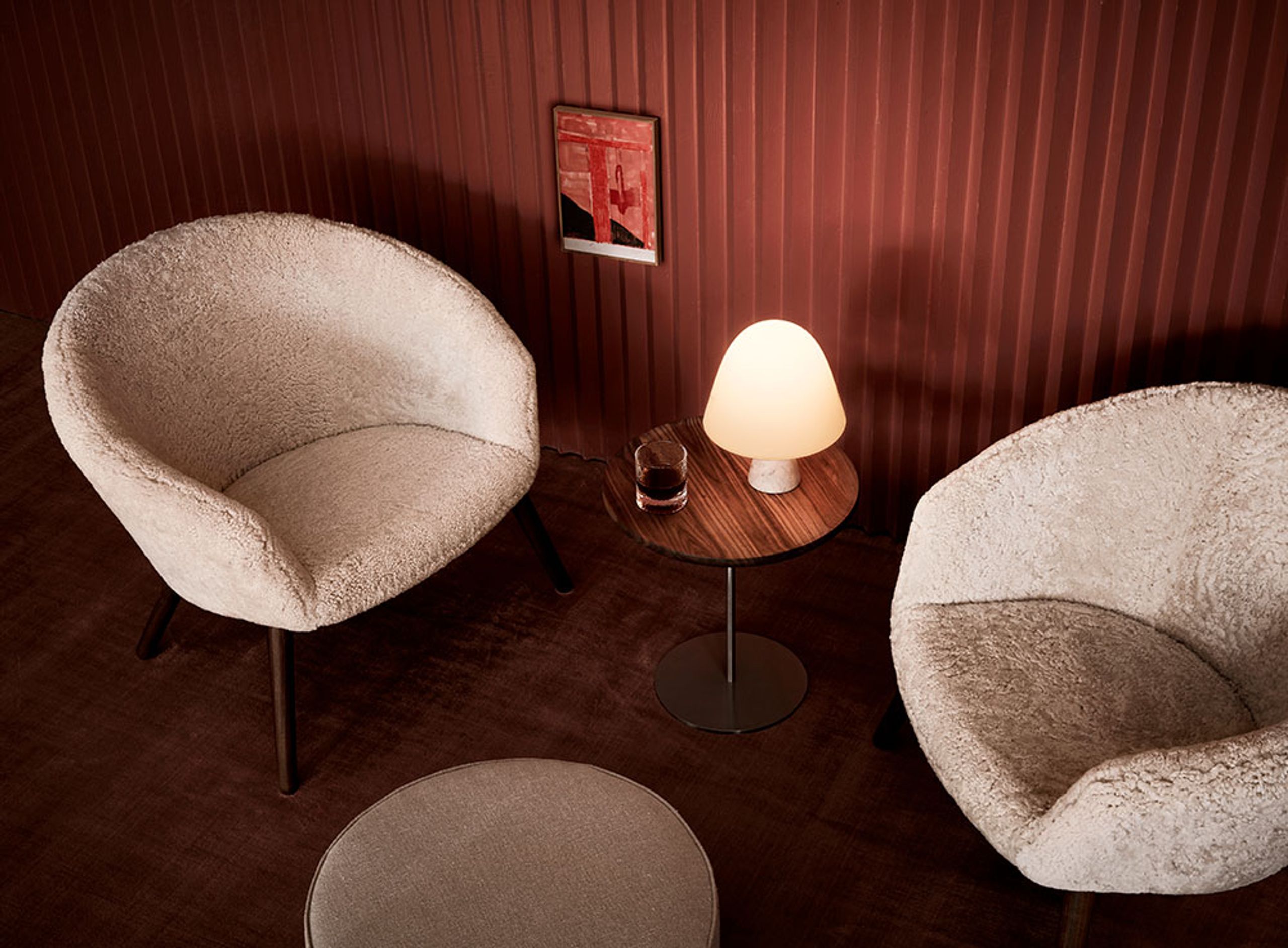 Fredericia Furniture - Pouf - Mono Pouf 7423 by Due & Trampedach - Grand Linen Natural