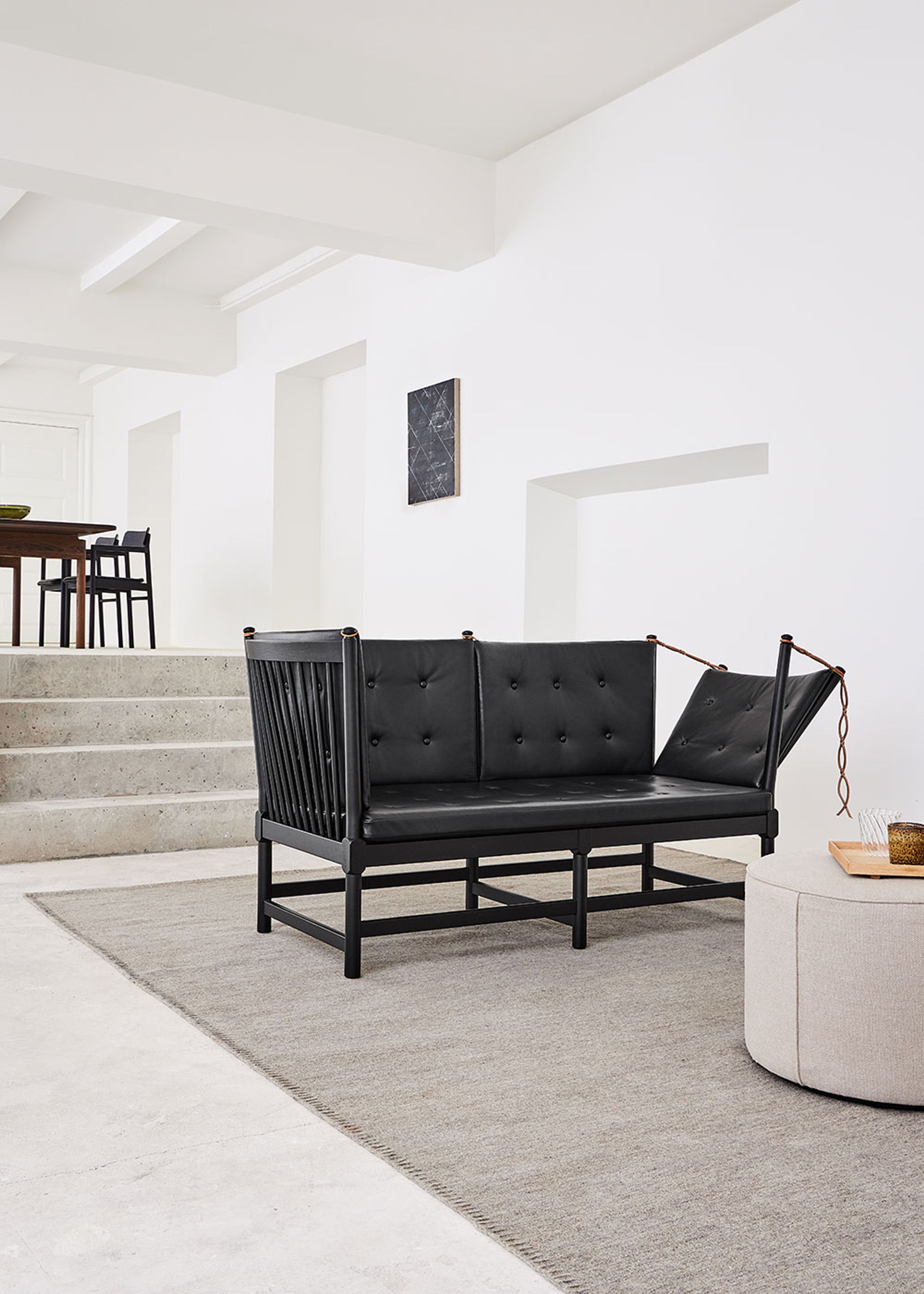 Fredericia Furniture - Pouf - Mono Pouf 7425 by Due & Trampedach - Grand Linen Natural