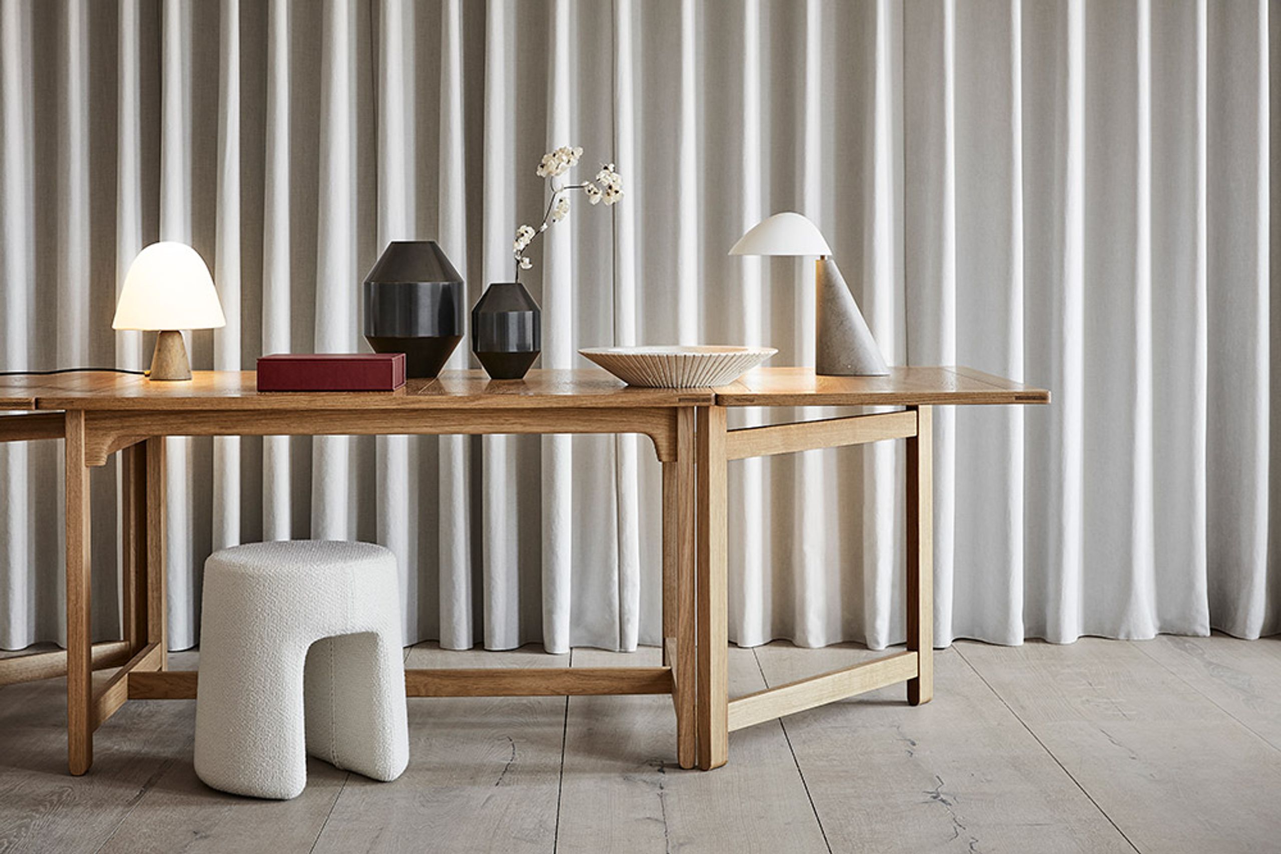 Fredericia Furniture - Pouf - Sequoia Pouf 1756 by Space Copenhagen - Wool / Carlotto 200