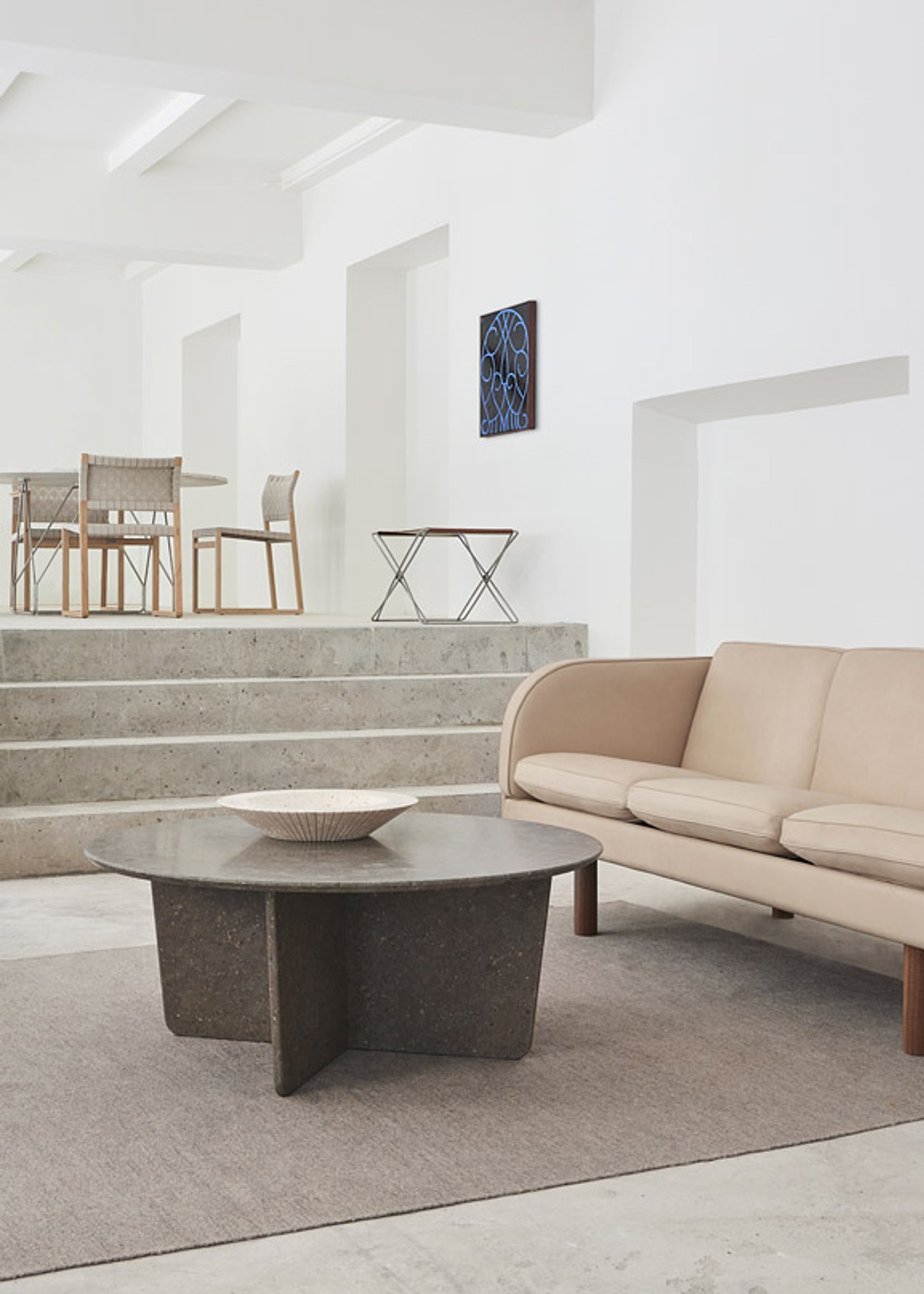 Fredericia Furniture - Stool - JG Folding Stool 6565 by Jørgen Gammelgaard - Max 95 Cognac / Brushed Stainless Steel