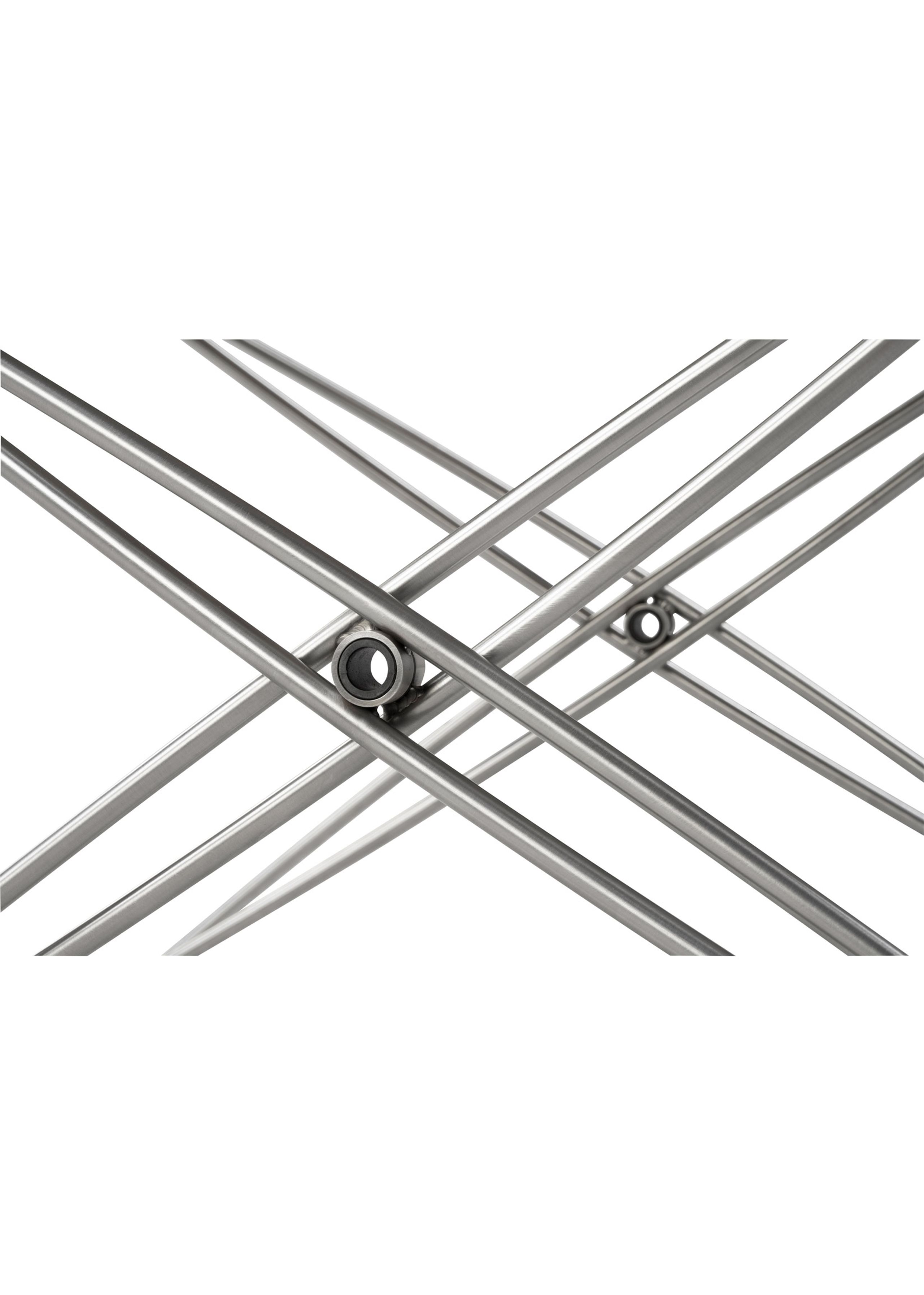 Fredericia Furniture - Stool - JG Folding Stool 6565 by Jørgen Gammelgaard - Max 95 Cognac / Brushed Stainless Steel