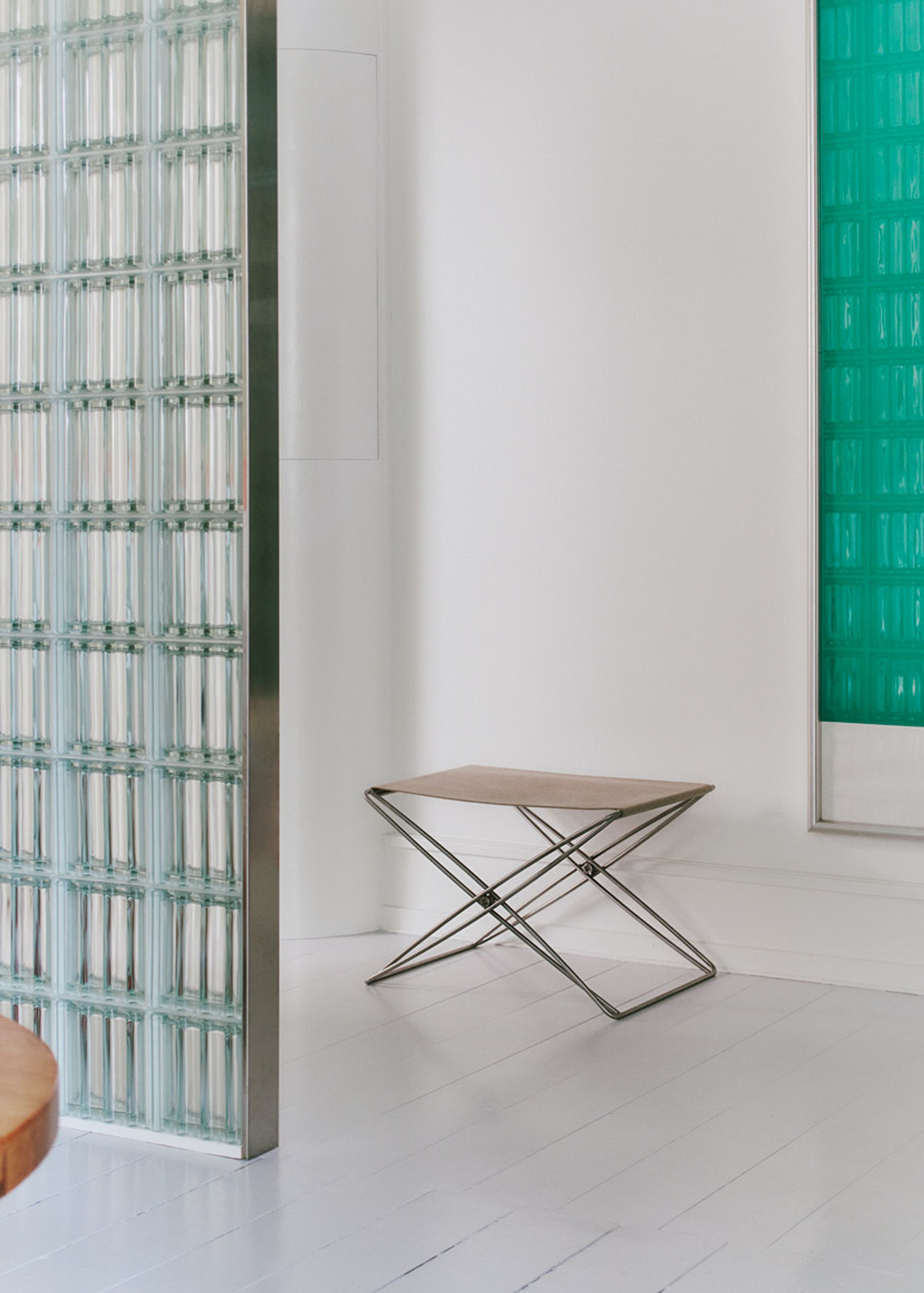 Fredericia Furniture - Stool - JG Folding Stool 6565 by Jørgen Gammelgaard - Max 98 Black / Brushed Stainless Steel