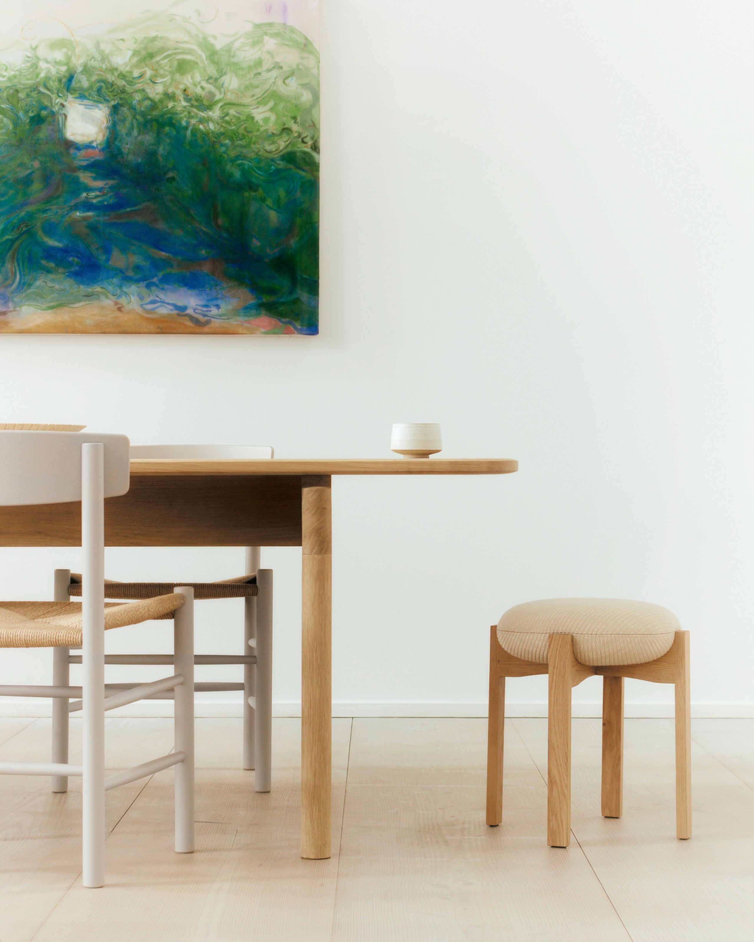 Fredericia Furniture - Stool - Pioneer Stool 6830 / By Maria Bruun - Primo 86-1 Dark Brown / Smoked Oak Stained