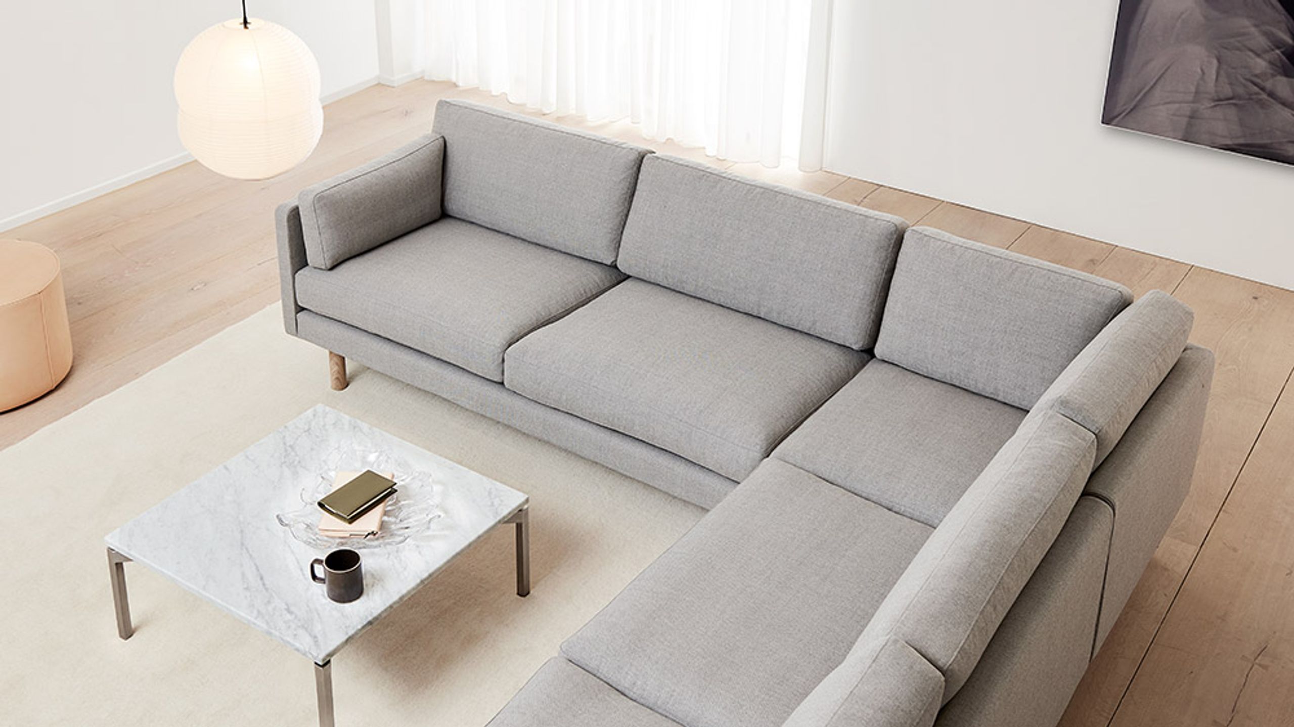 Fredericia Furniture - Sofa - EJ220 Elements 2-seater 2037 by Erik Jørgensen - Clay 12 / Brushed Chrome