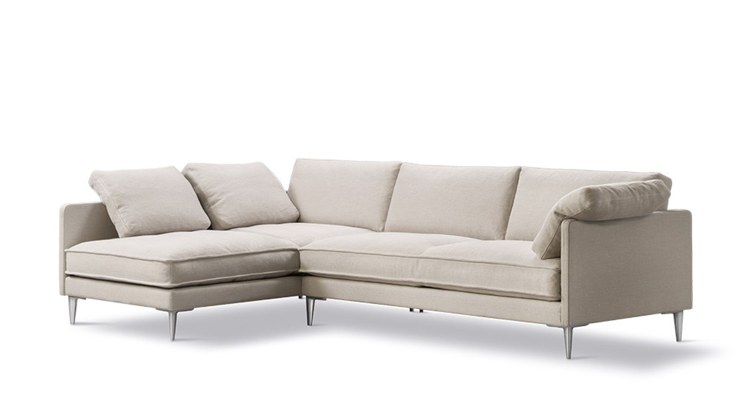 Fredericia Furniture - Sohva - EJ295 Chaise Sofa 2945 by Erik Jørgensen Studio - Anta 214/Chrome