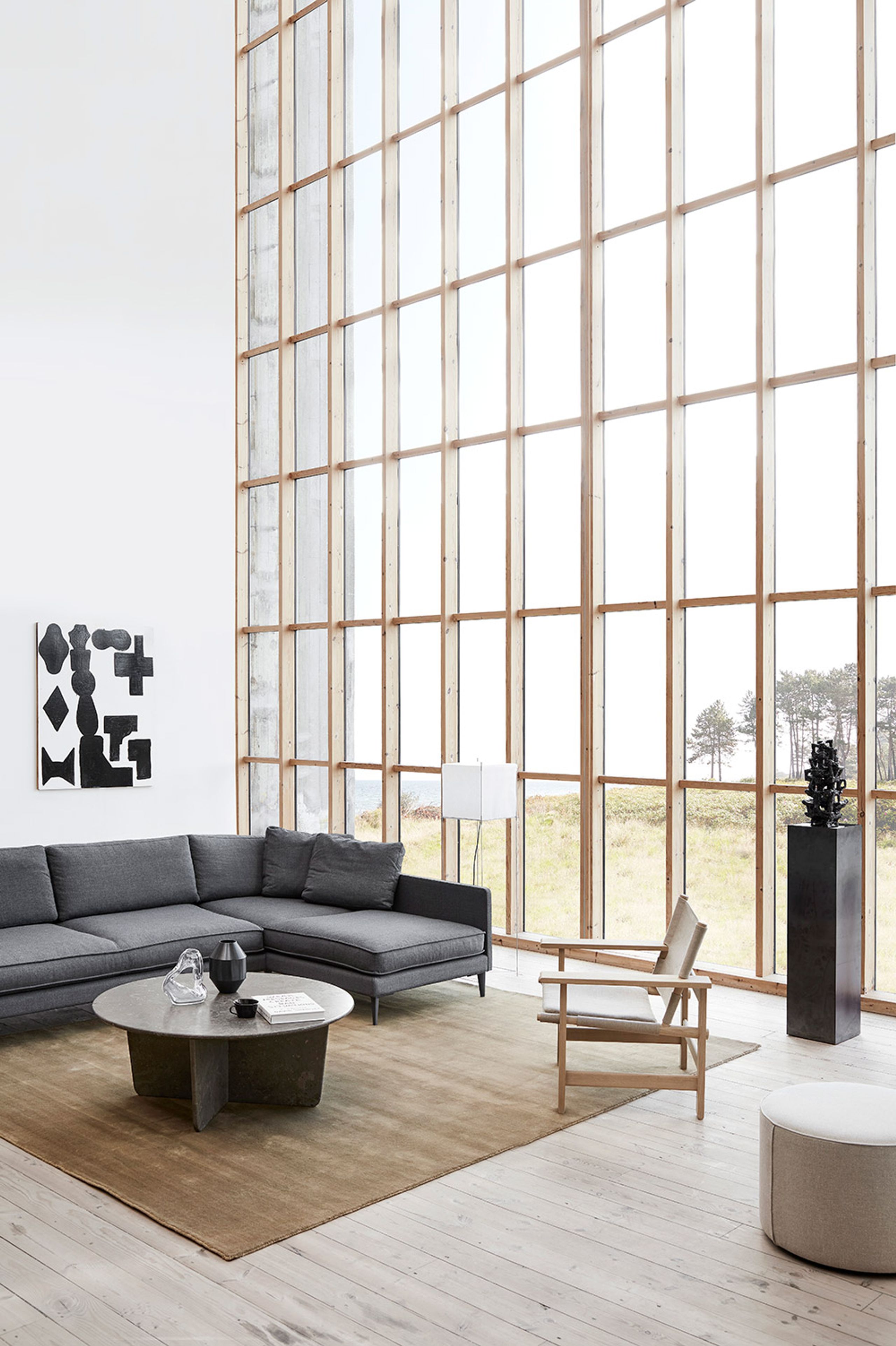 Fredericia Furniture - Couch - EJ295 Chaise Sofa 2945 by Erik Jørgensen Studio - Anta 888/Chrome