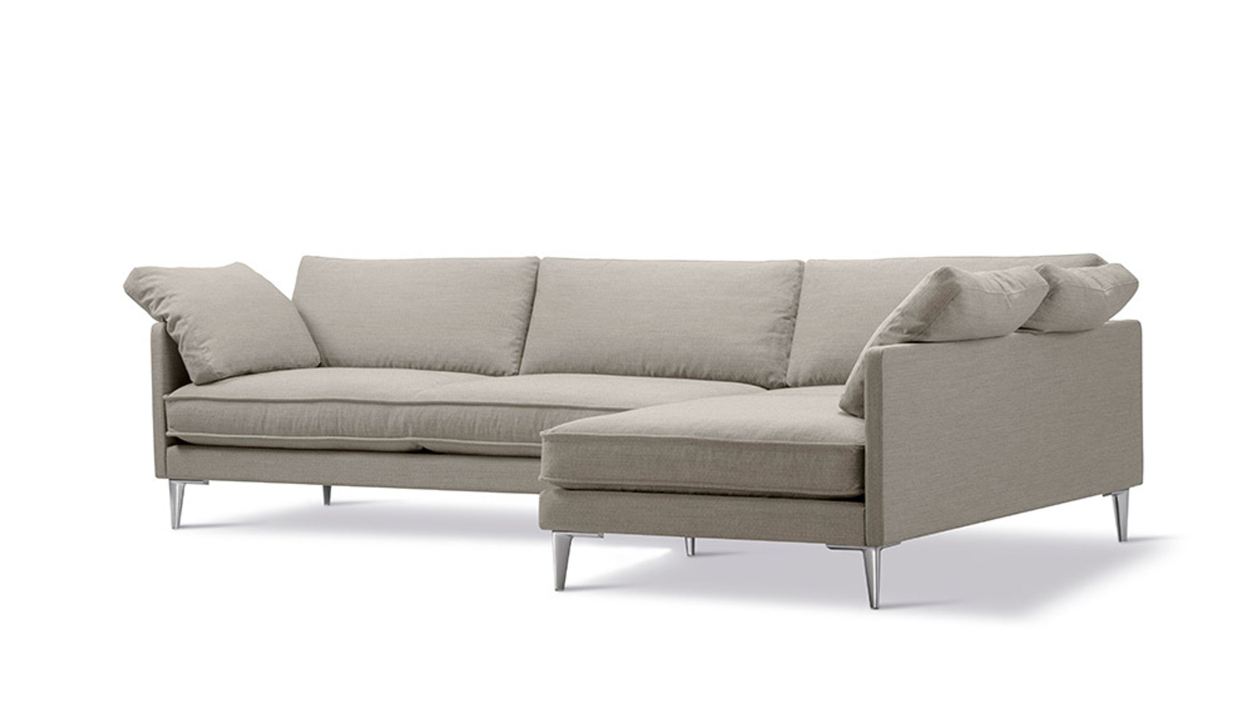 Fredericia Furniture - Couch - EJ295 Chaise Sofa 2945 by Erik Jørgensen Studio - Foss 102/Chrome