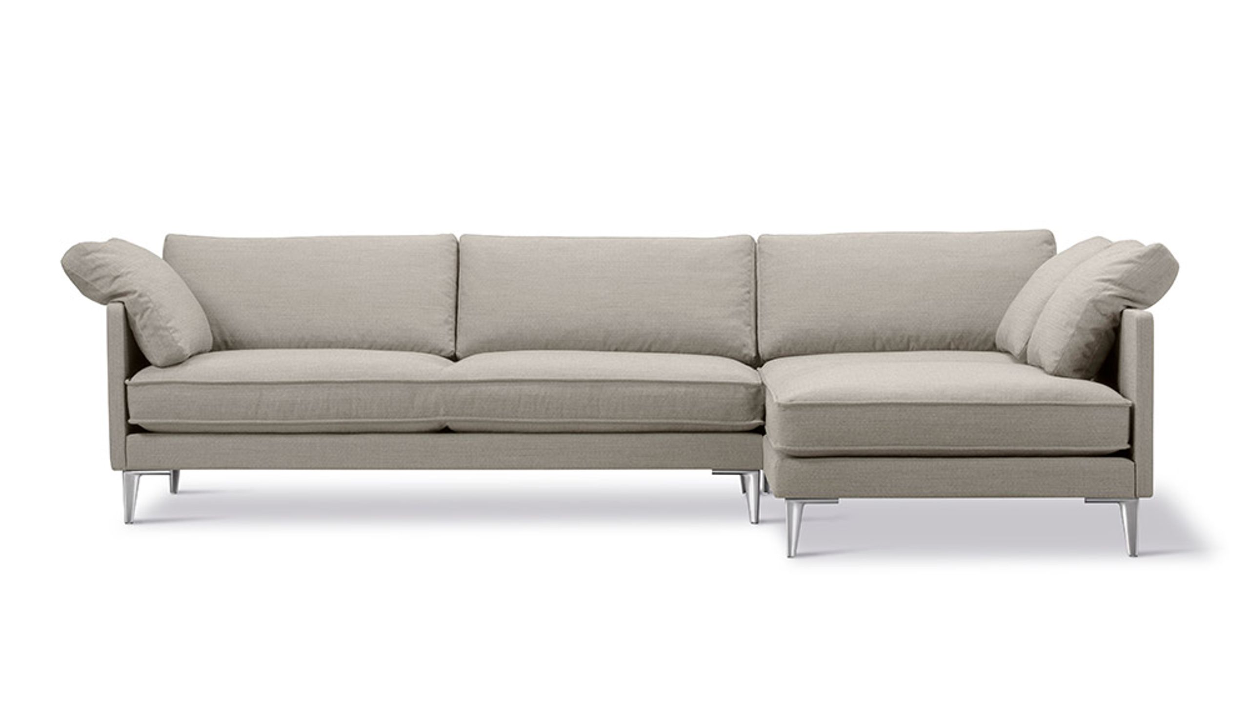 Fredericia Furniture - Couch - EJ295 Chaise Sofa 2945 by Erik Jørgensen Studio - Foss 102/Chrome
