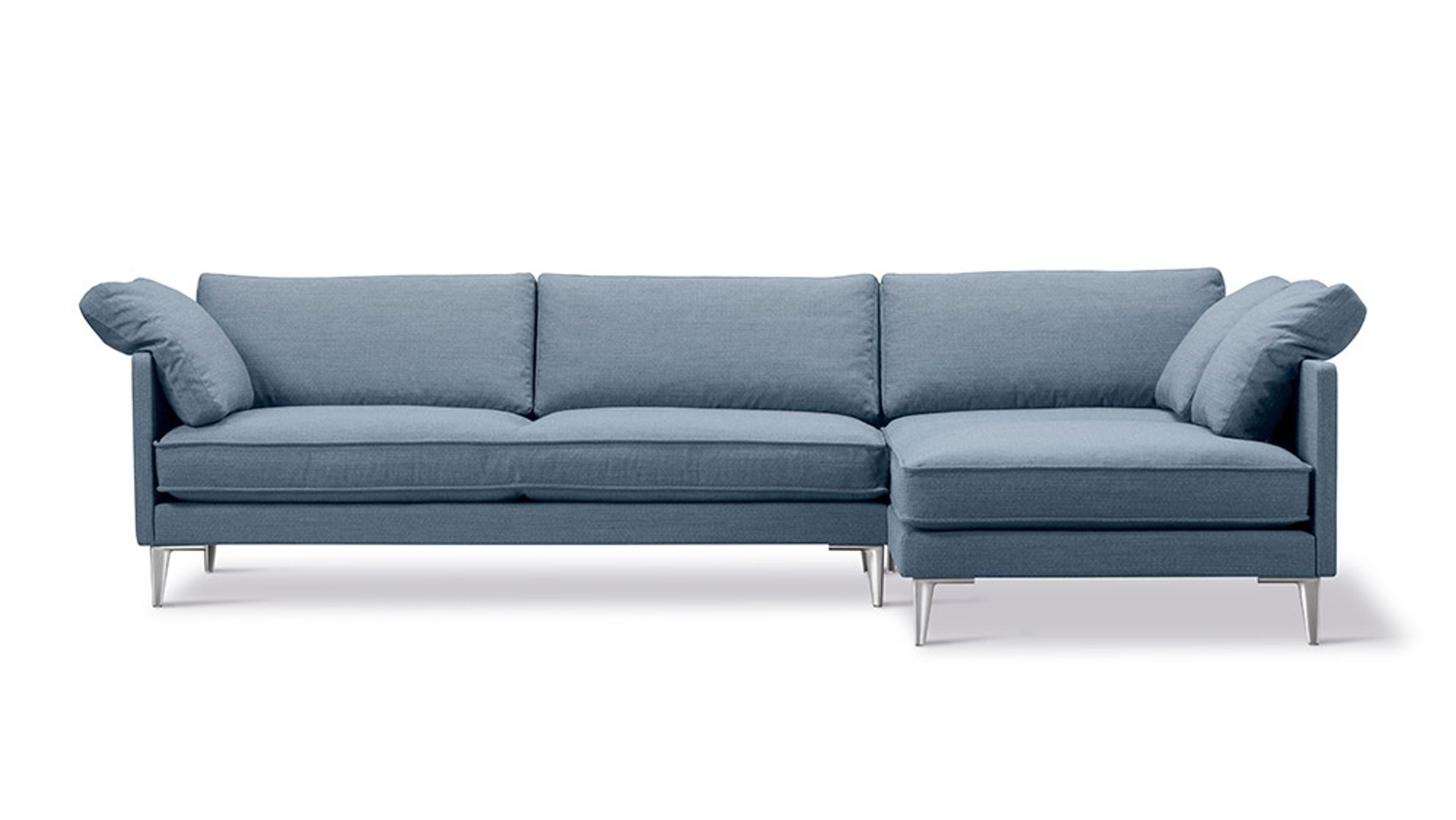 Fredericia Furniture - Couch - EJ295 Chaise Sofa 2945 by Erik Jørgensen Studio - Foss 722/Chrome